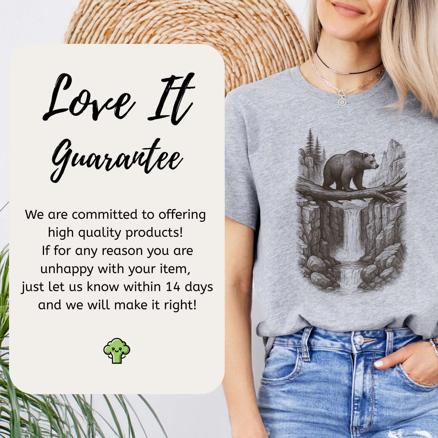 Bear Crossing Waterfall T-Shirt – Vintage Wilderness Sketch Tee