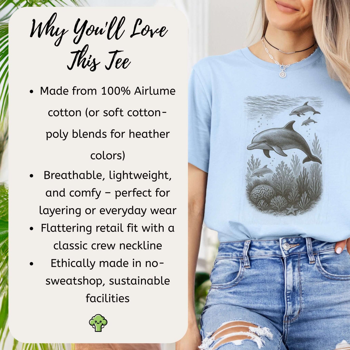 Dolphins and Coral Reef Sketch T-Shirt – Ocean Spirit Animal Tee