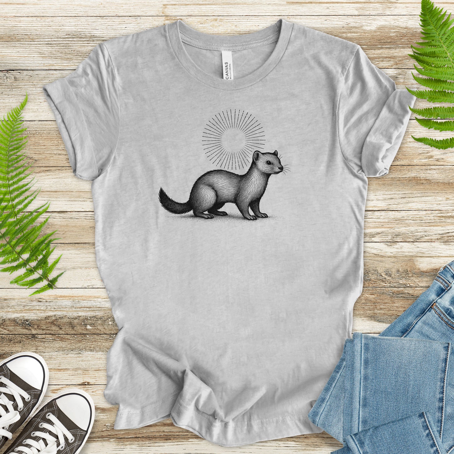 Holy Weasel Spirit Animal T-Shirt – Vintage Ferret & Forest Spirit Tee