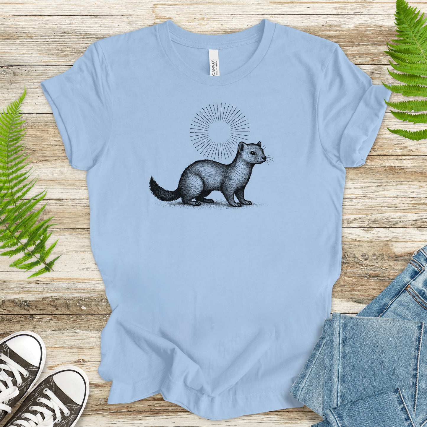 Holy Weasel Spirit Animal T-Shirt – Vintage Ferret & Forest Spirit Tee