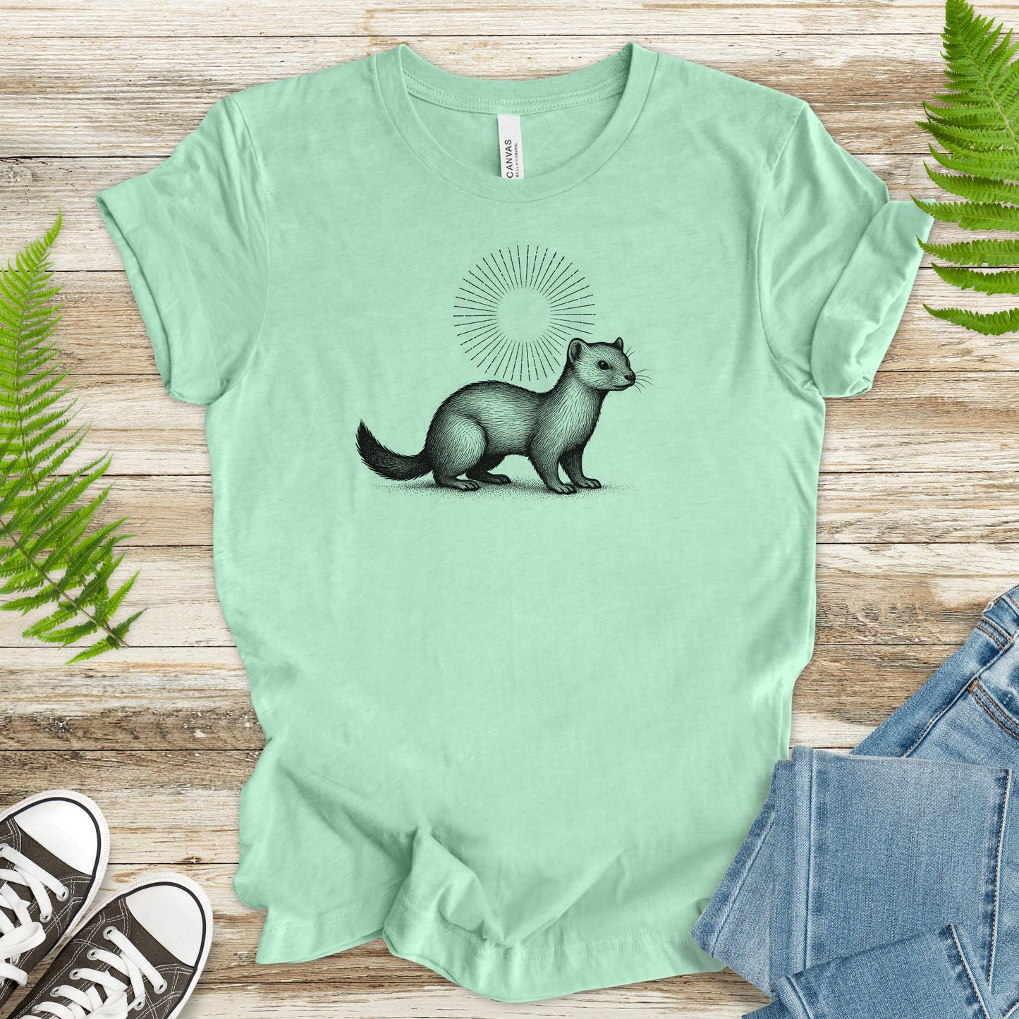 Holy Weasel Spirit Animal T-Shirt – Vintage Ferret & Forest Spirit Tee