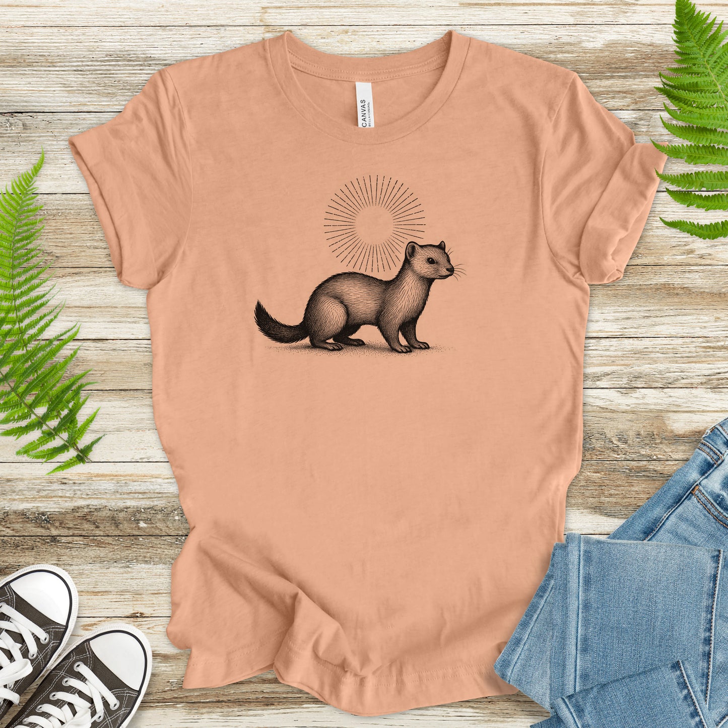 Holy Weasel Spirit Animal T-Shirt – Vintage Ferret & Forest Spirit Tee