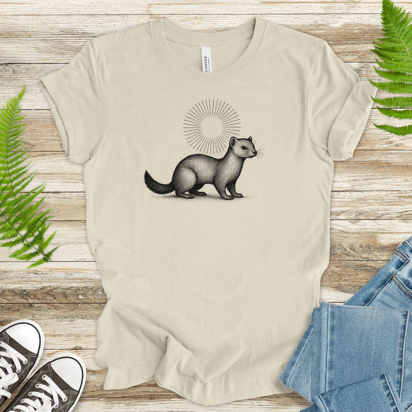 Holy Weasel Spirit Animal T-Shirt – Vintage Ferret & Forest Spirit Tee