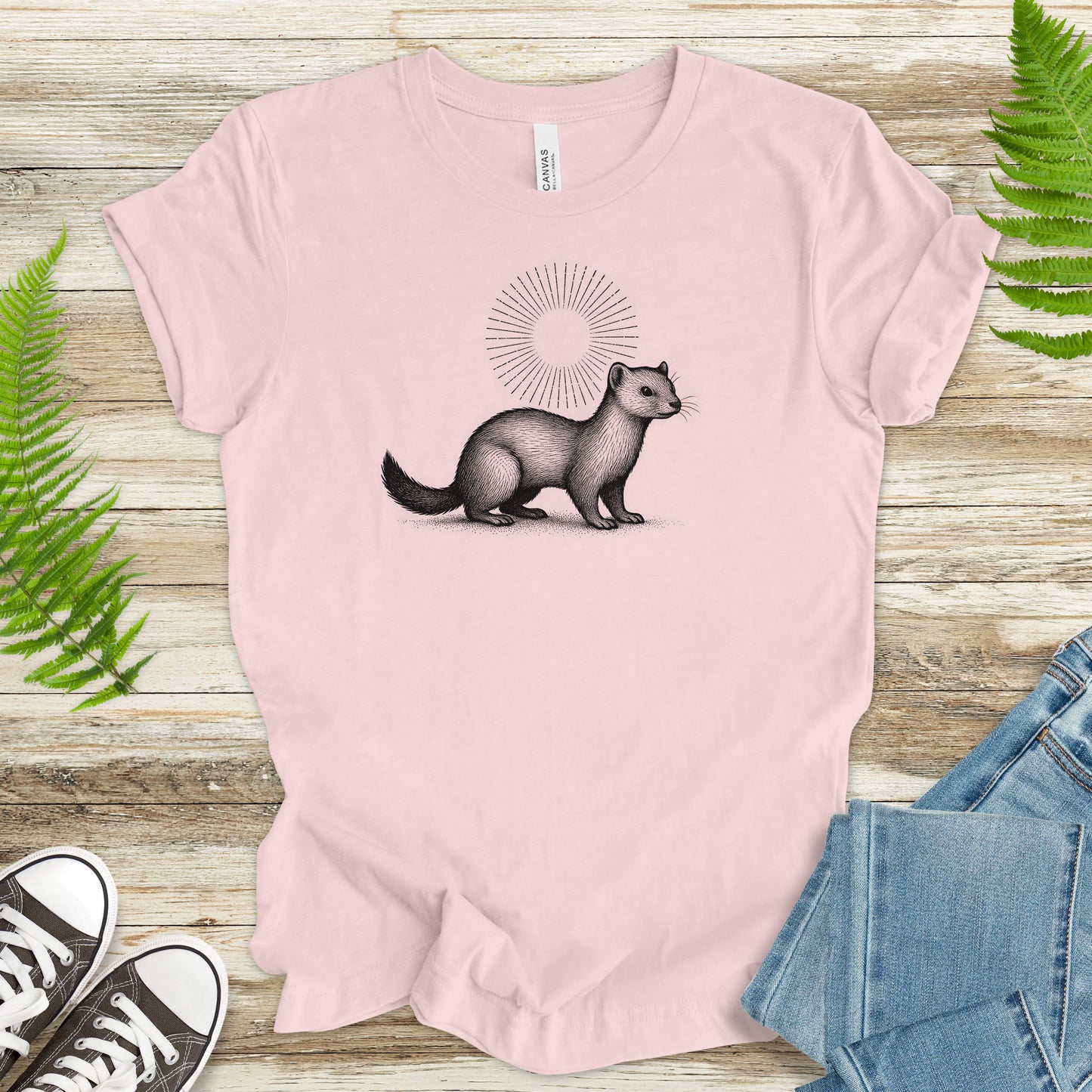 Holy Weasel Spirit Animal T-Shirt – Vintage Ferret & Forest Spirit Tee