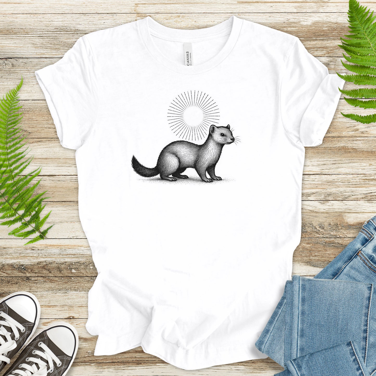 Holy Weasel Spirit Animal T-Shirt – Vintage Ferret & Forest Spirit Tee