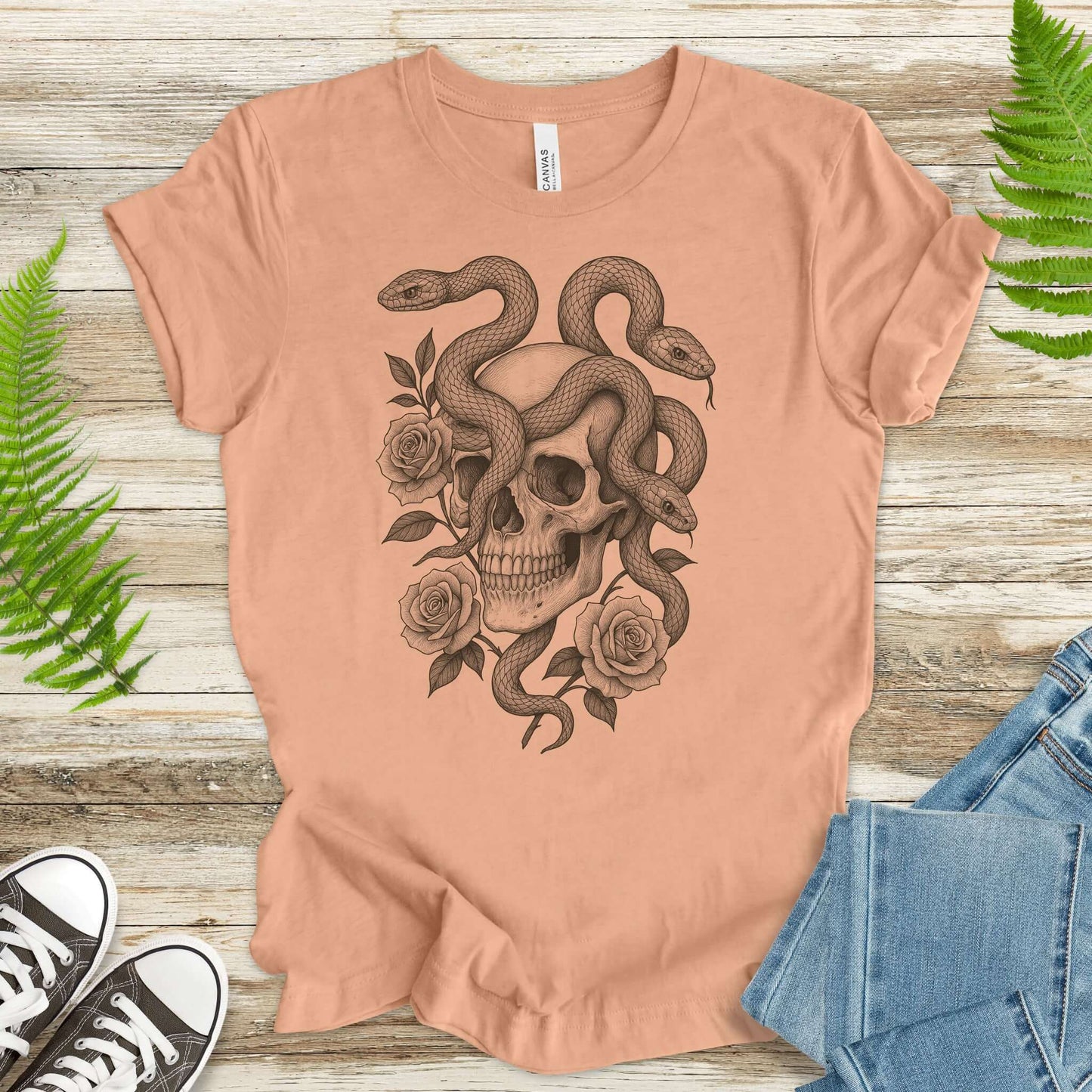 Snake and Skull T-Shirt – Spirit Animal of Transformation and Rebirth