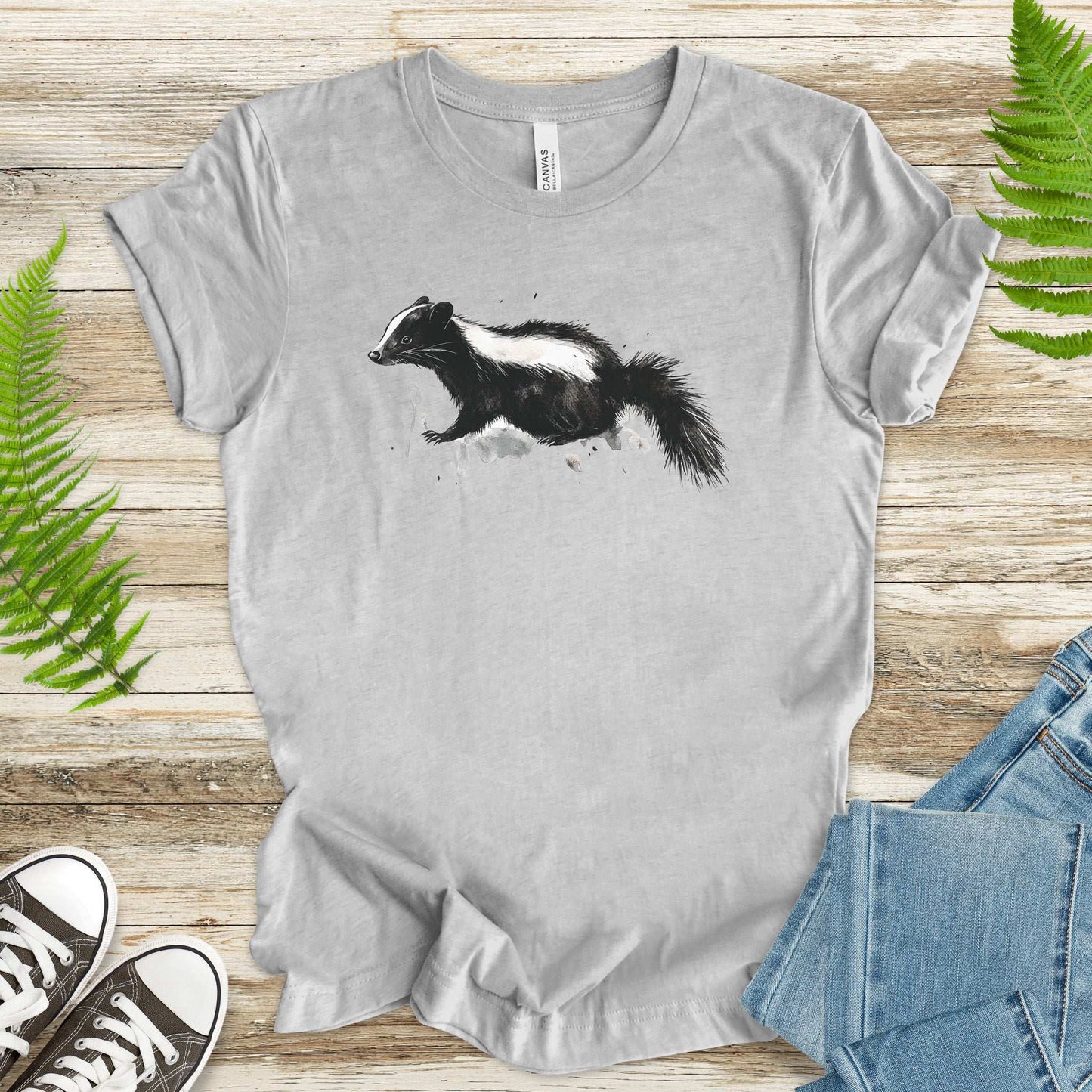 Watercolor Skunk T-Shirt – Cute & Quirky Forest Animal Lover Tee