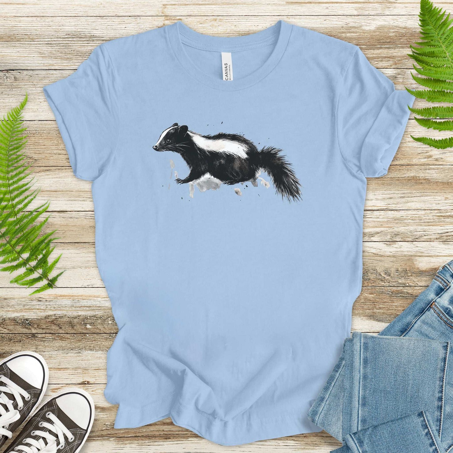 Watercolor Skunk T-Shirt – Cute & Quirky Forest Animal Lover Tee