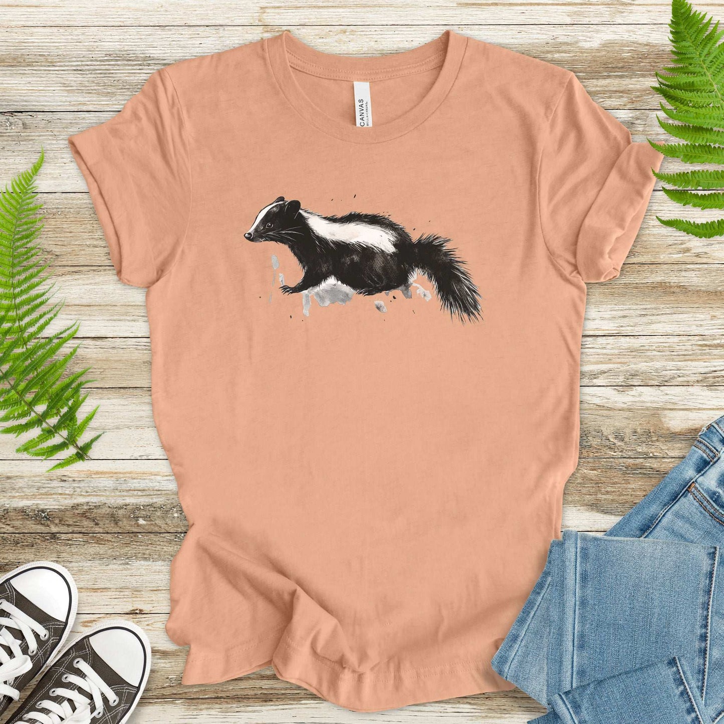 Watercolor Skunk T-Shirt – Cute & Quirky Forest Animal Lover Tee