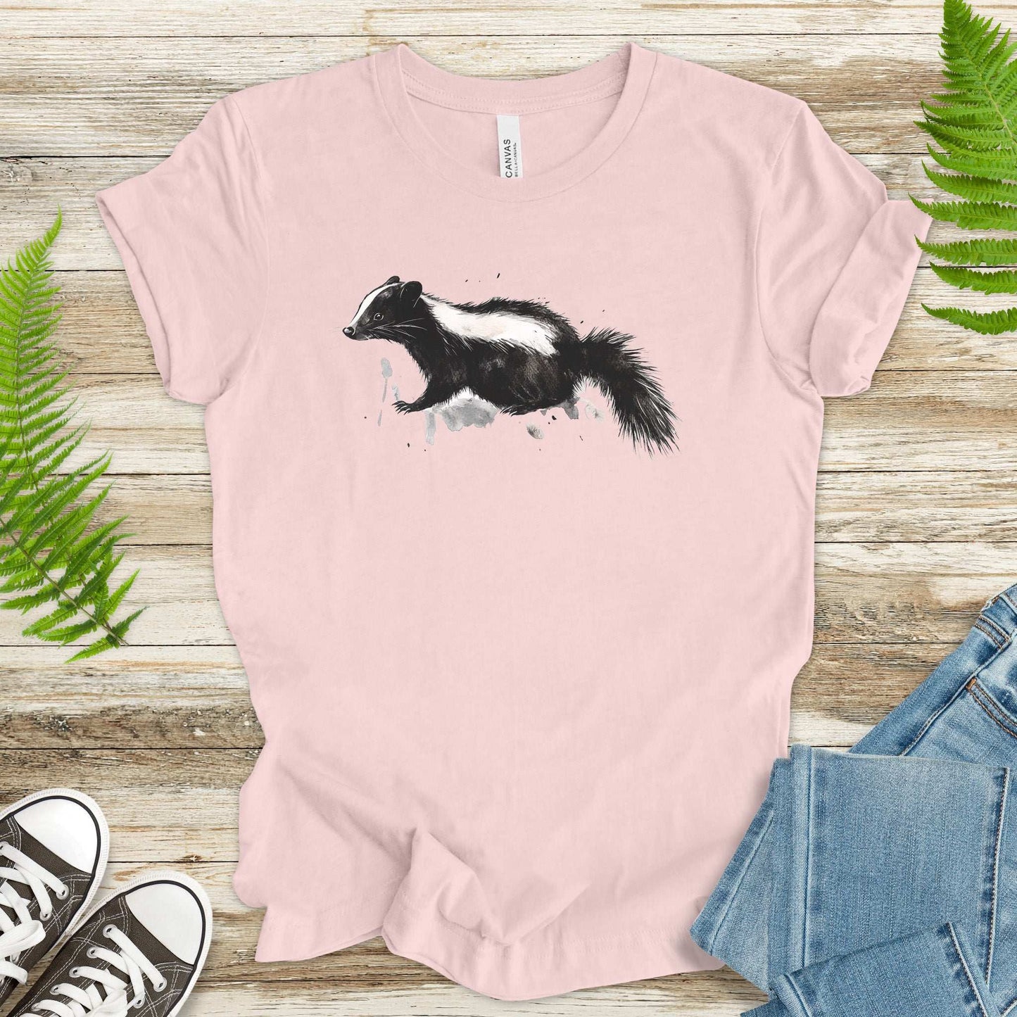 Watercolor Skunk T-Shirt – Cute & Quirky Forest Animal Lover Tee