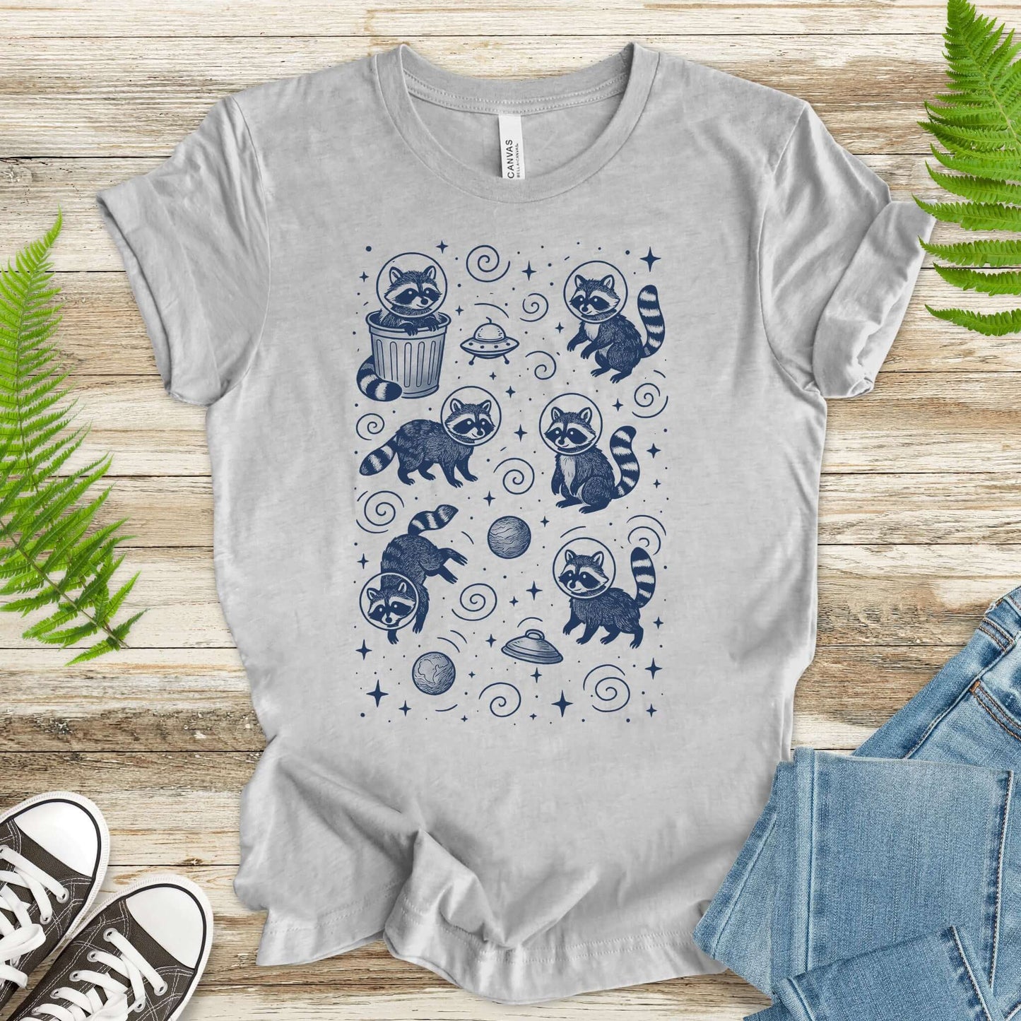 Space Raccoons Adventure Funny T-Shirt