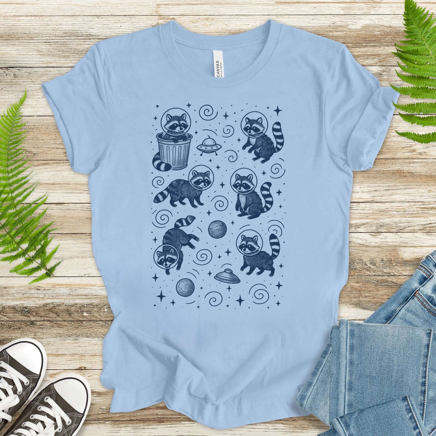 Space Raccoons Adventure Funny T-Shirt