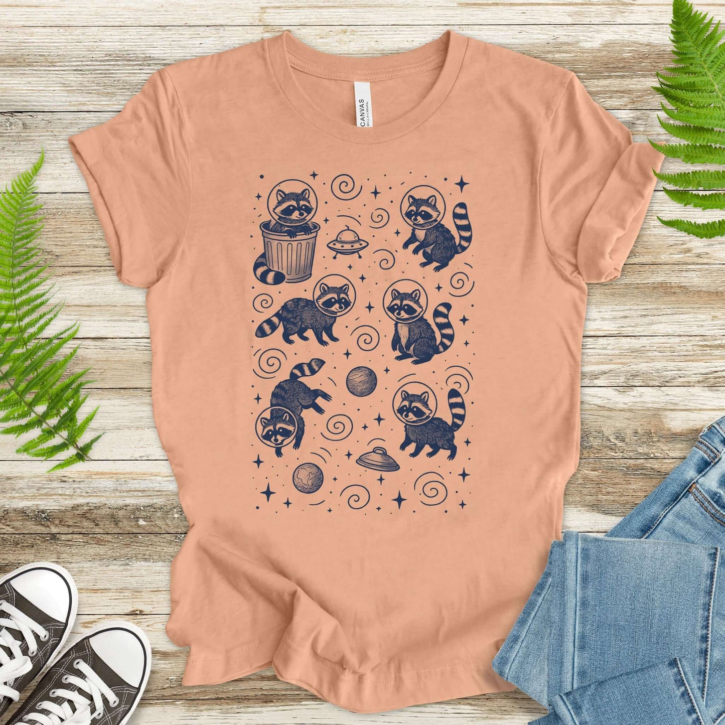 Space Raccoons Adventure Funny T-Shirt