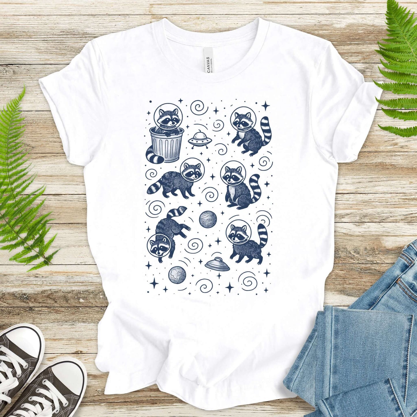 Space Raccoons Adventure Funny T-Shirt