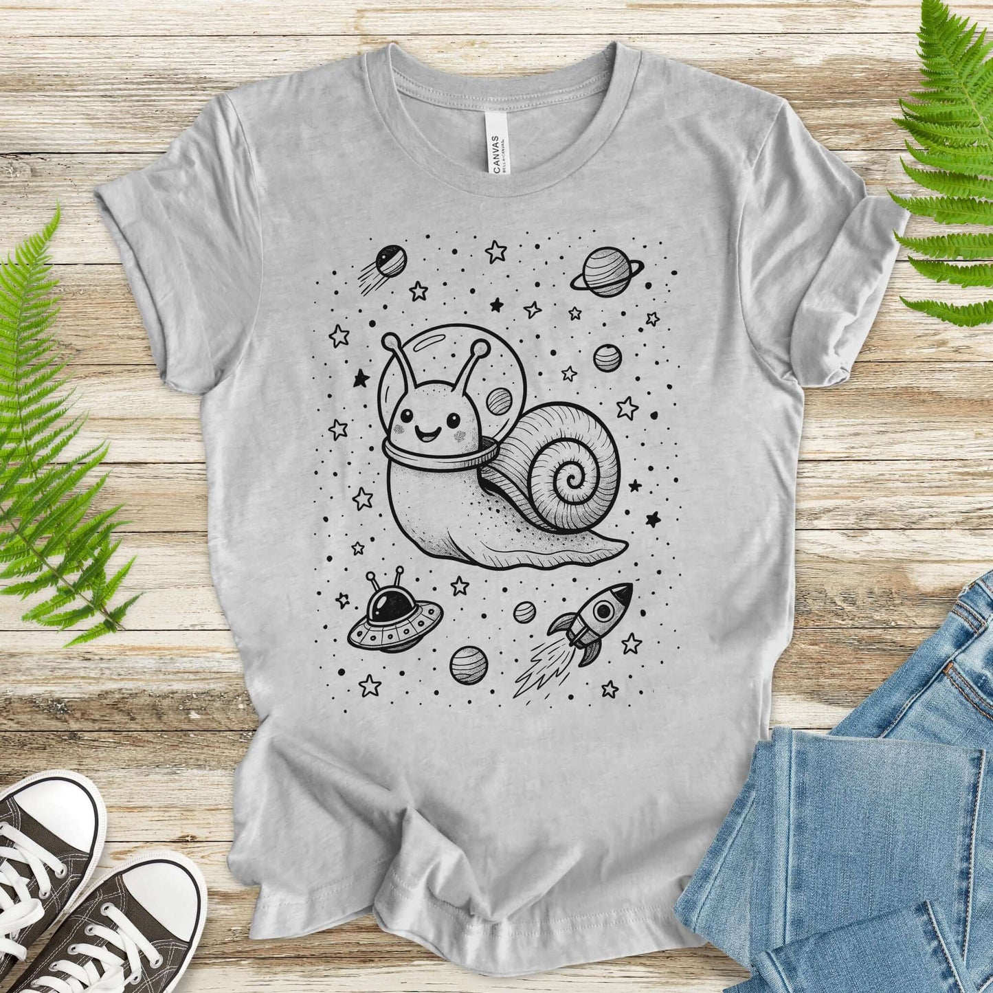 Space Snail Rocket Funny T-Shirt