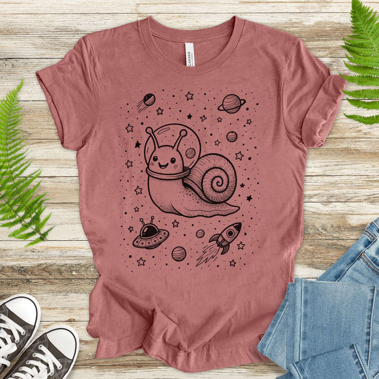 Space Snail Rocket Funny T-Shirt