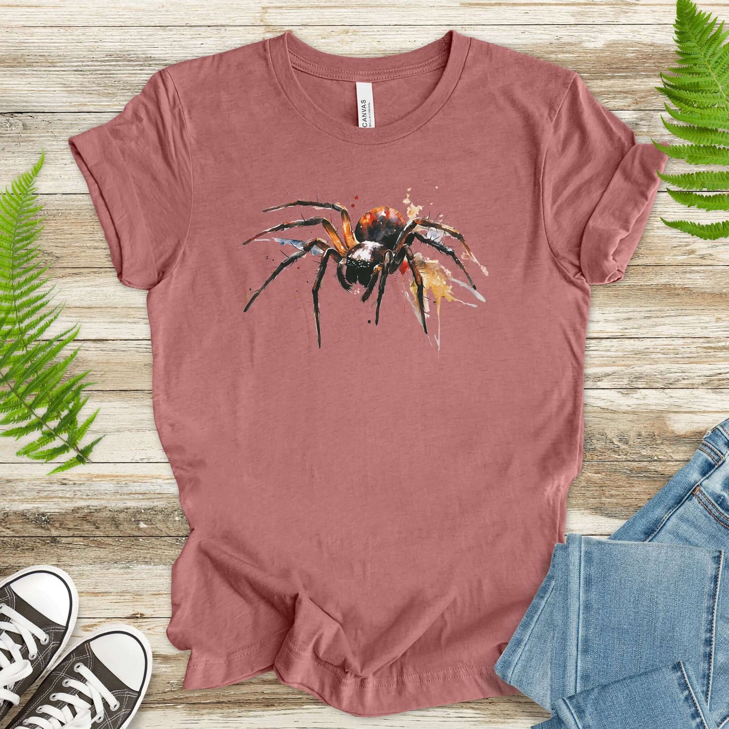 Watercolor Spider T-Shirt – Bold Gothic Nature Lover Tee