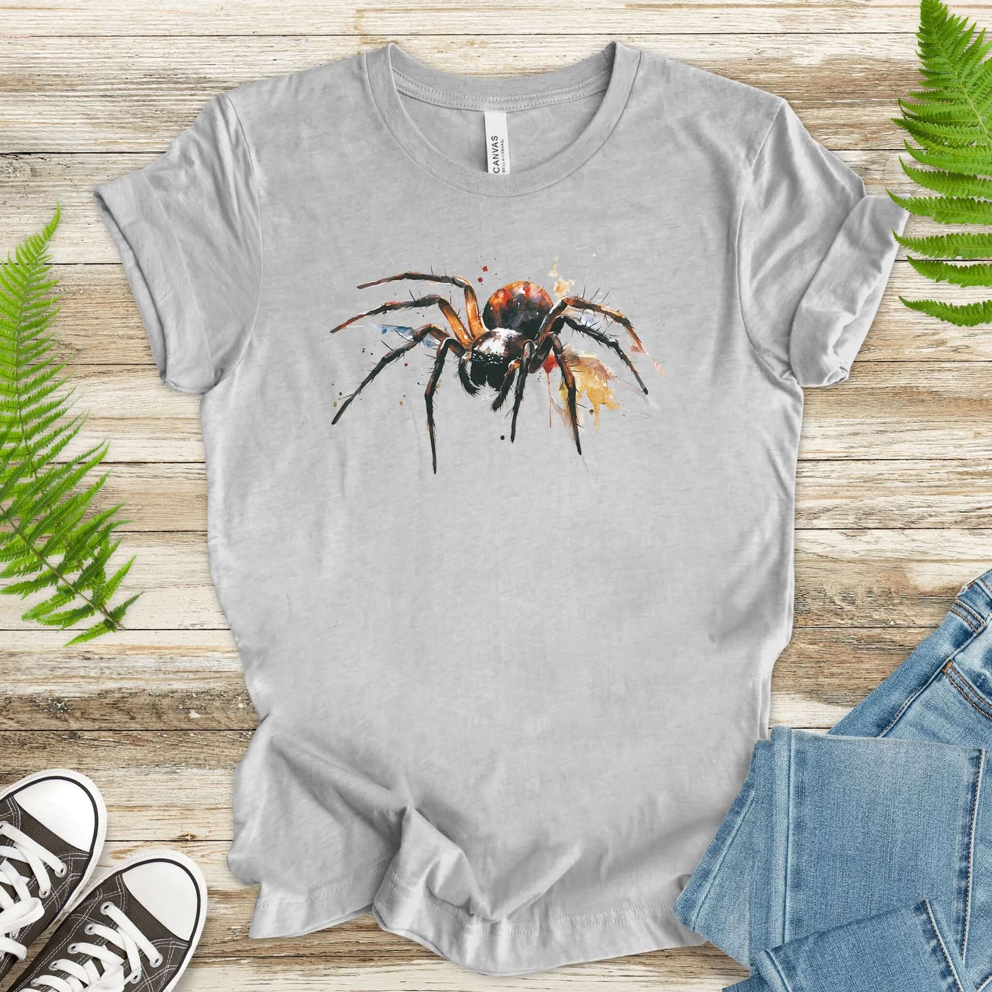 Watercolor Spider T-Shirt – Bold Gothic Nature Lover Tee