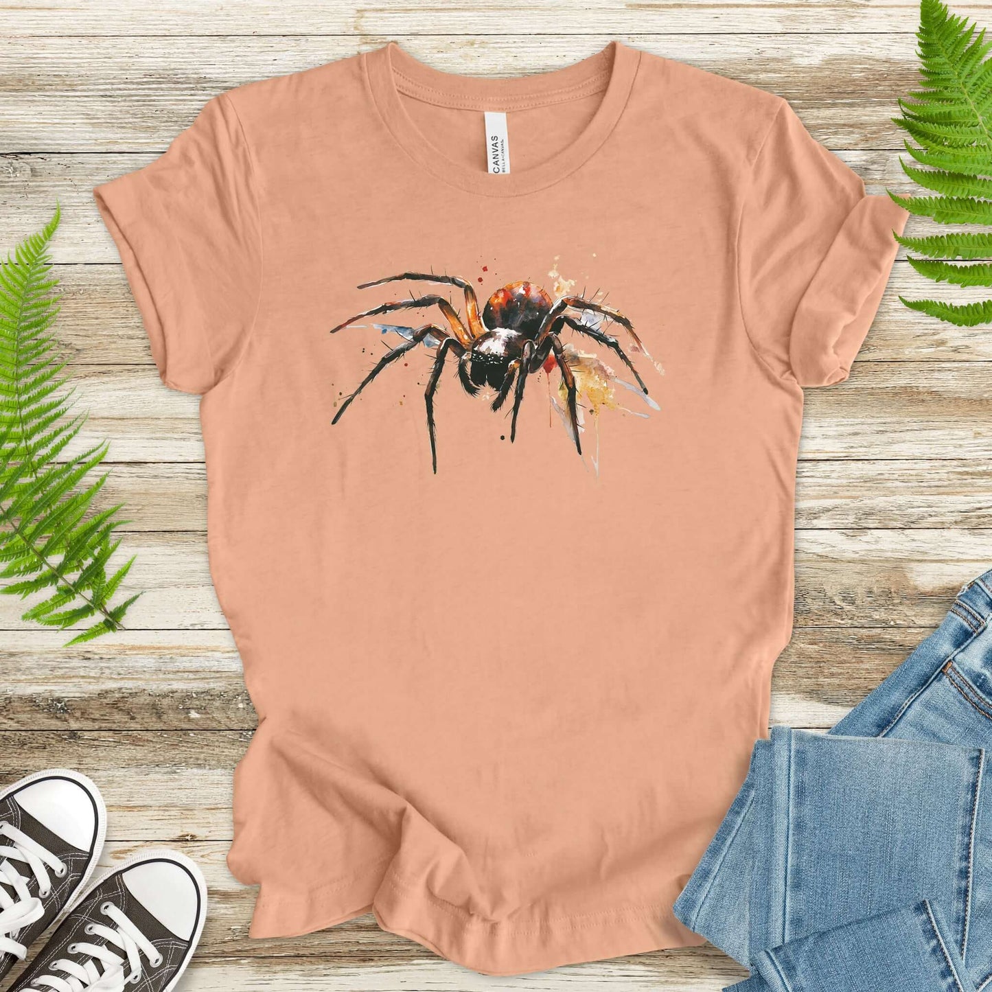 Watercolor Spider T-Shirt – Bold Gothic Nature Lover Tee