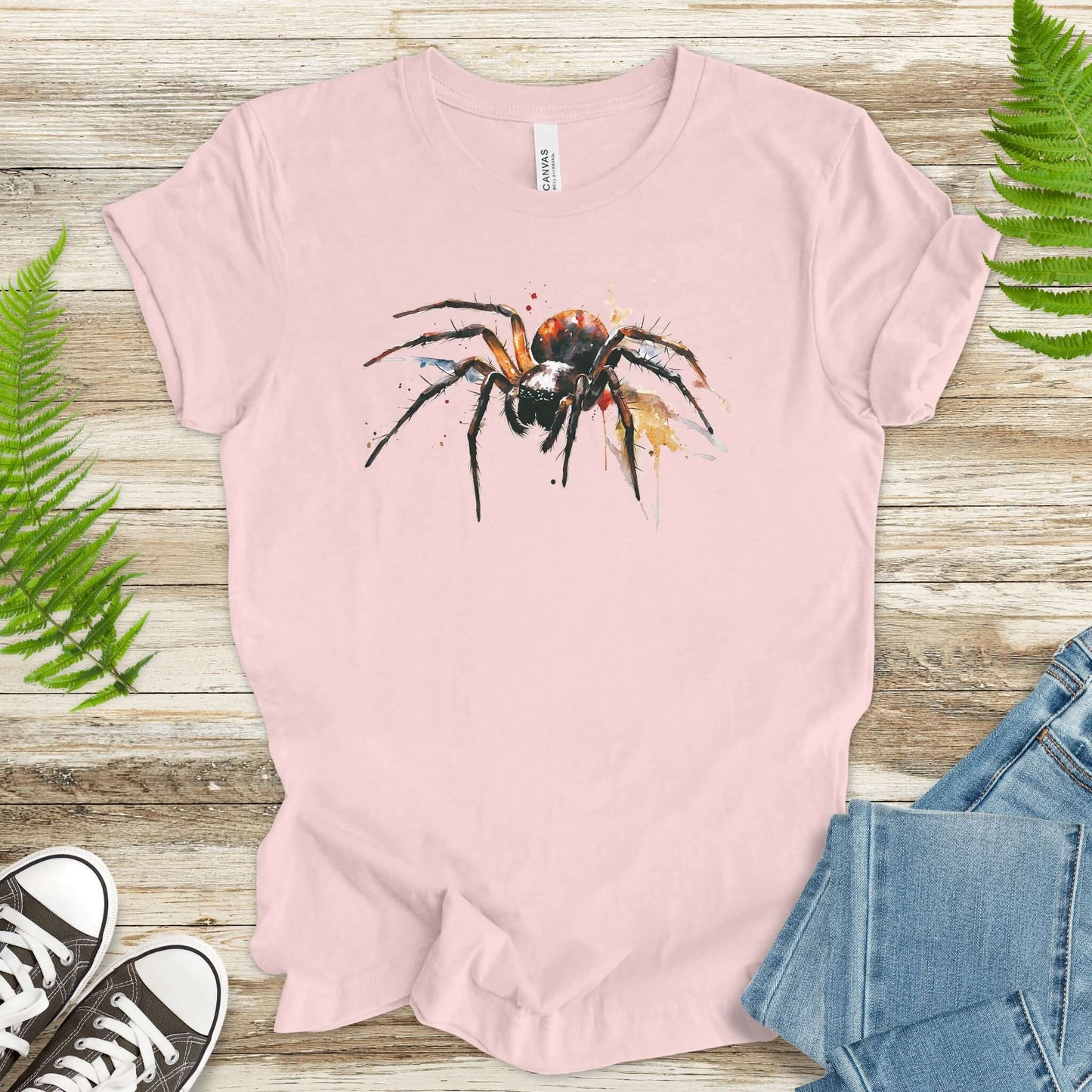 Watercolor Spider T-Shirt – Bold Gothic Nature Lover Tee