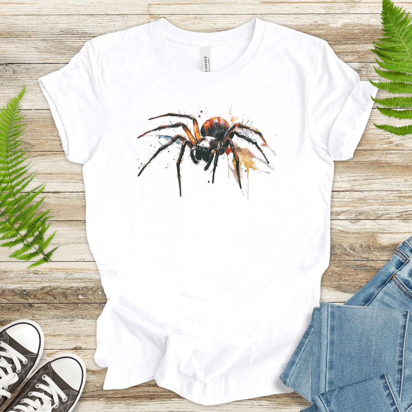 Watercolor Spider T-Shirt – Bold Gothic Nature Lover Tee