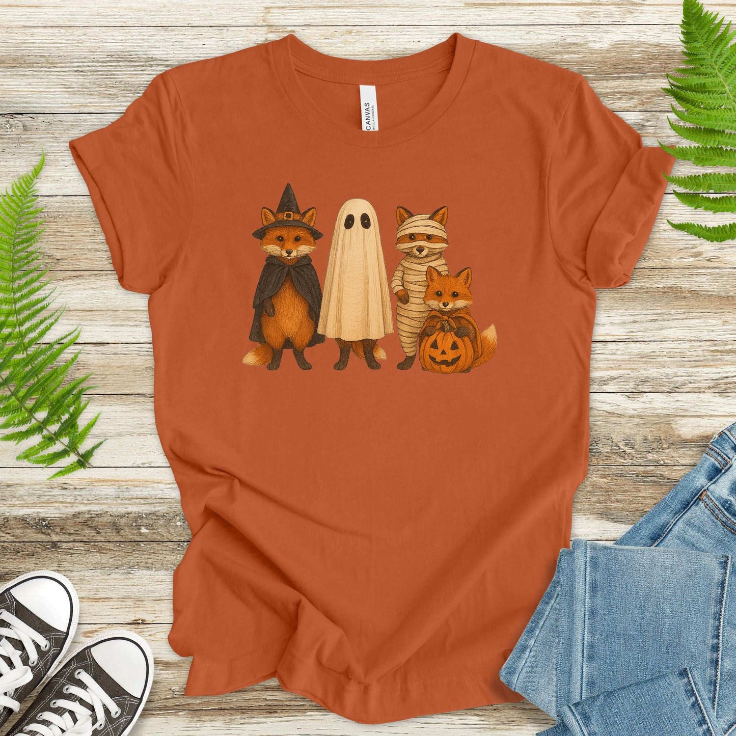 Spooky Fox Squad T-Shirt – Cute Woodland Halloween Costume Tee