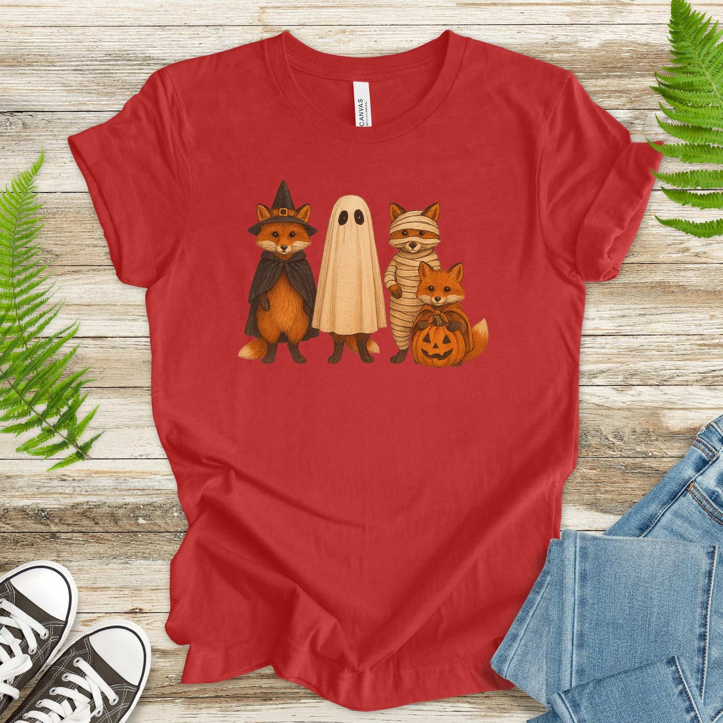 Spooky Fox Squad T-Shirt – Cute Woodland Halloween Costume Tee