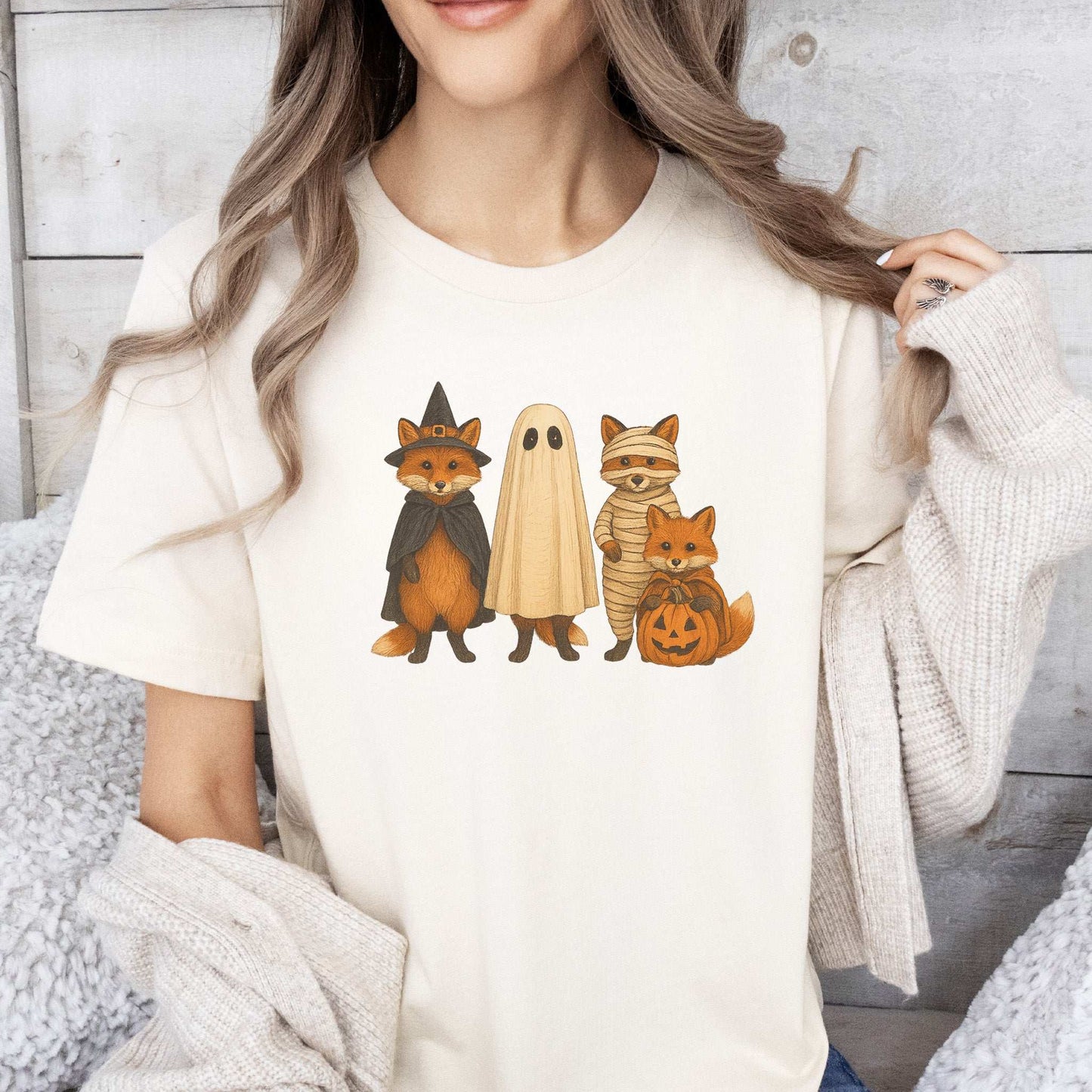 Spooky Fox Squad T-Shirt – Cute Woodland Halloween Costume Tee