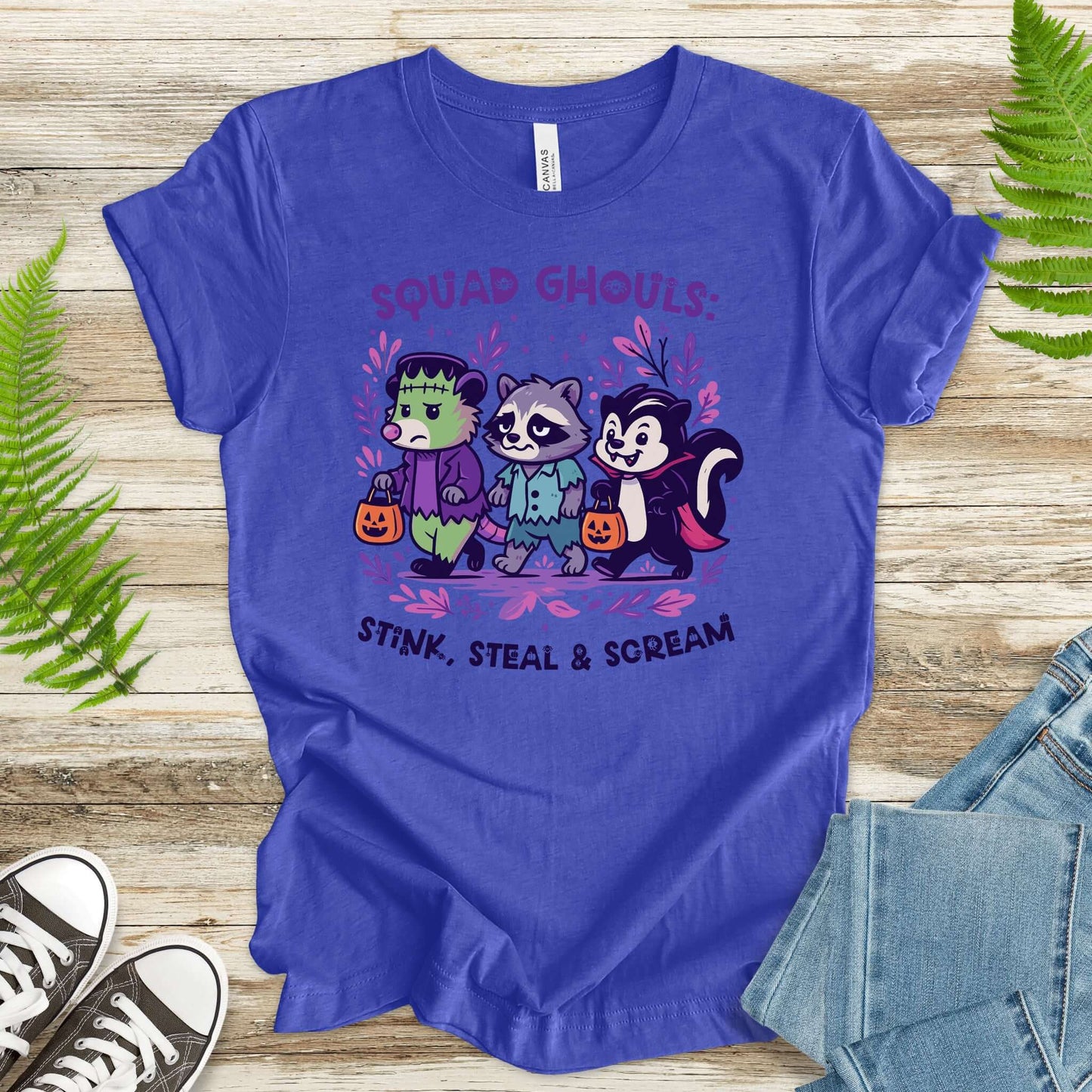 Squad Ghouls Halloween T-Shirt – Funny Raccoon, Opossum & Skunk Trick or Treat Tee