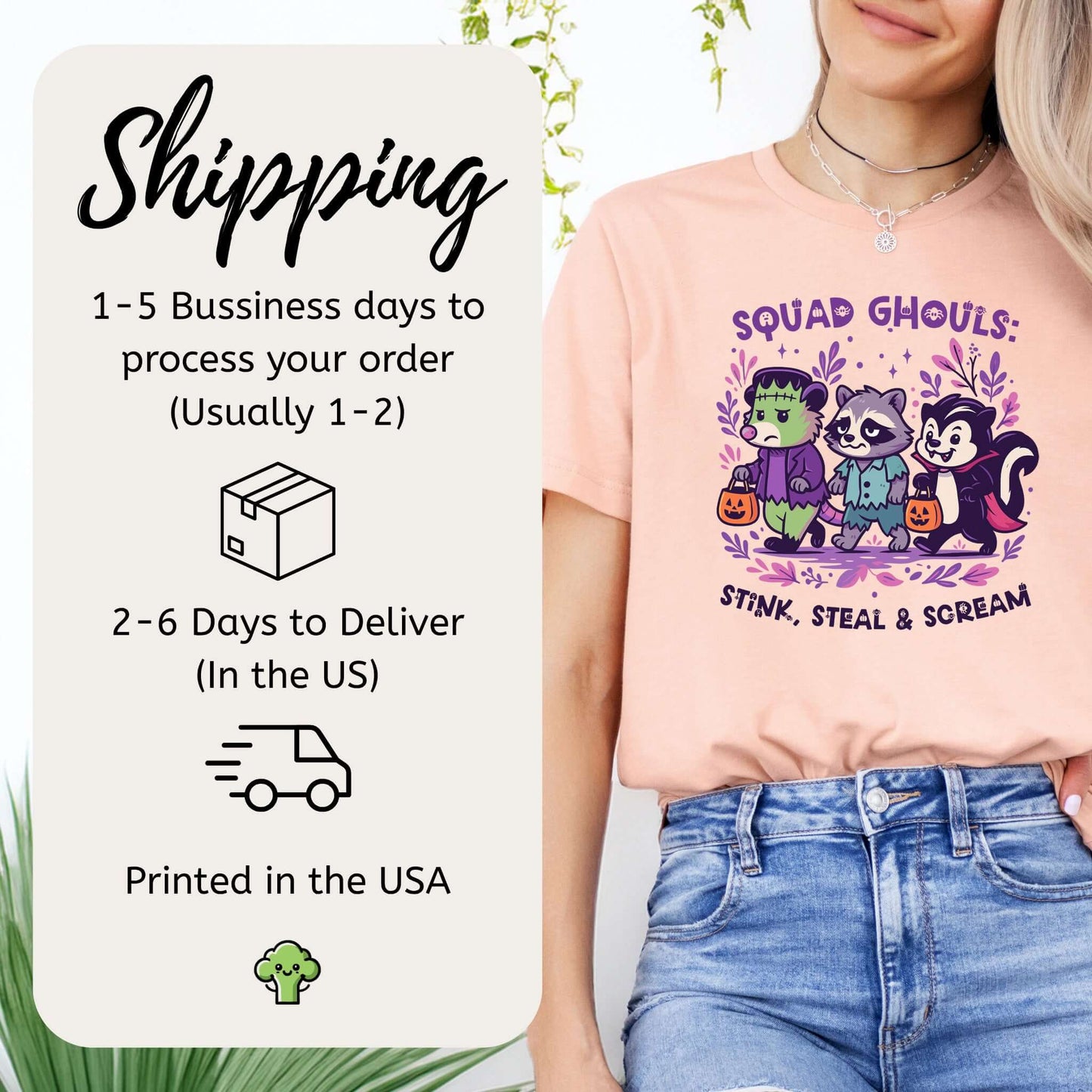 Squad Ghouls Halloween T-Shirt – Funny Raccoon, Opossum & Skunk Trick or Treat Tee