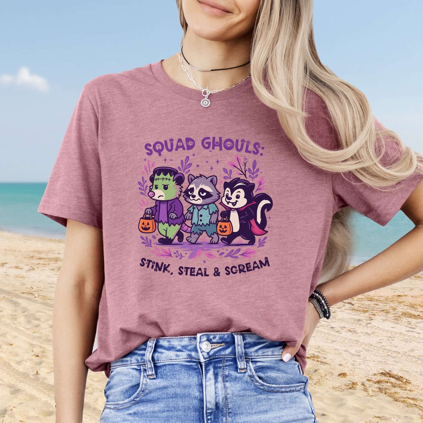 Squad Ghouls Halloween T-Shirt – Funny Raccoon, Opossum & Skunk Trick or Treat Tee