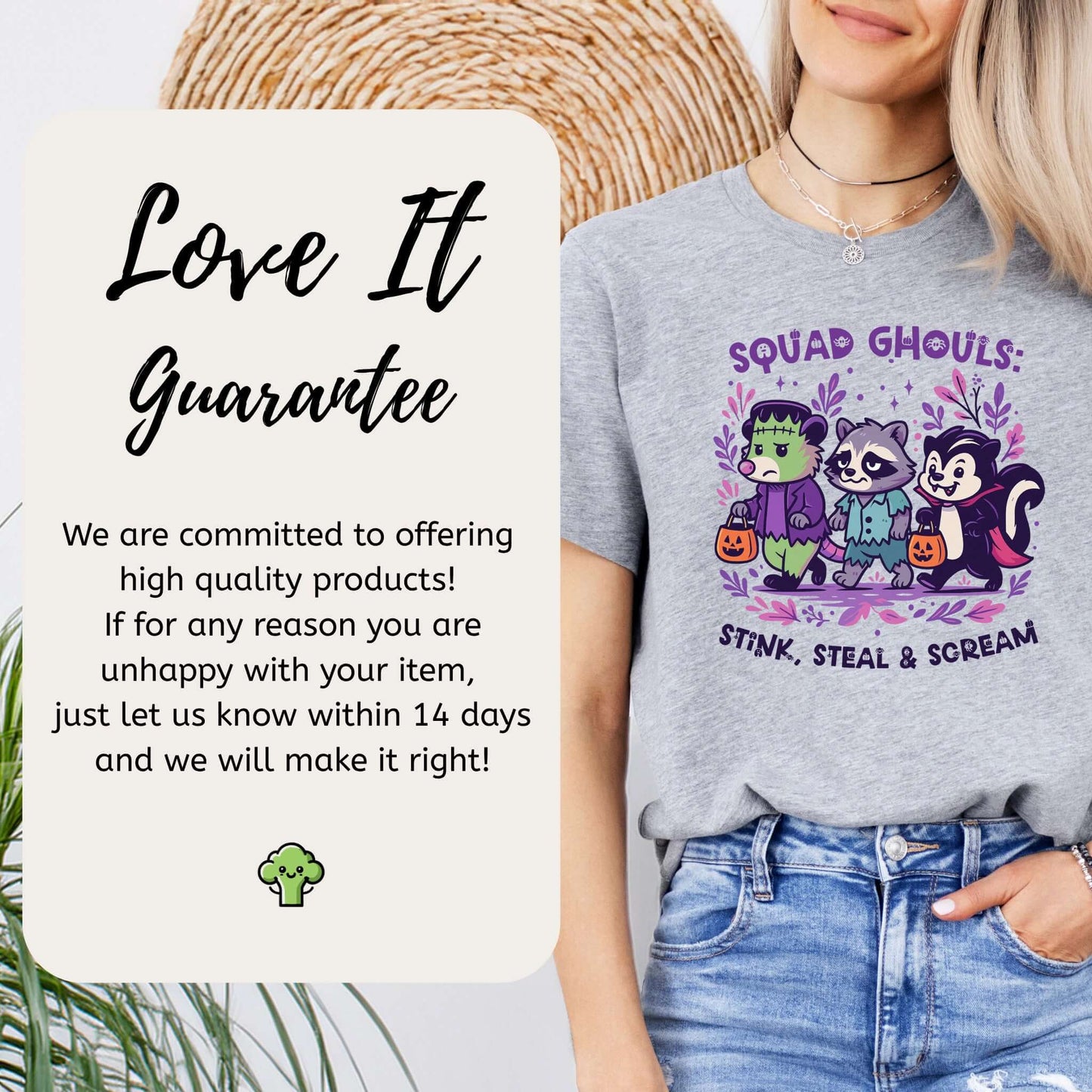 Squad Ghouls Halloween T-Shirt – Funny Raccoon, Opossum & Skunk Trick or Treat Tee