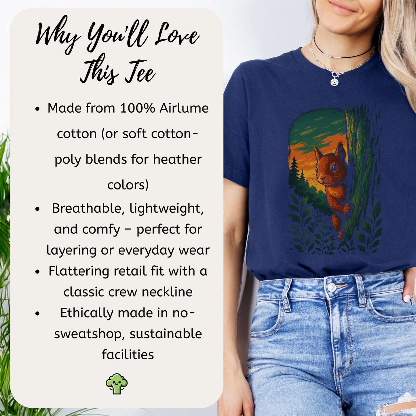 Squirrel Peeking in Forest T-Shirt – Spirit Animal of Playfulness