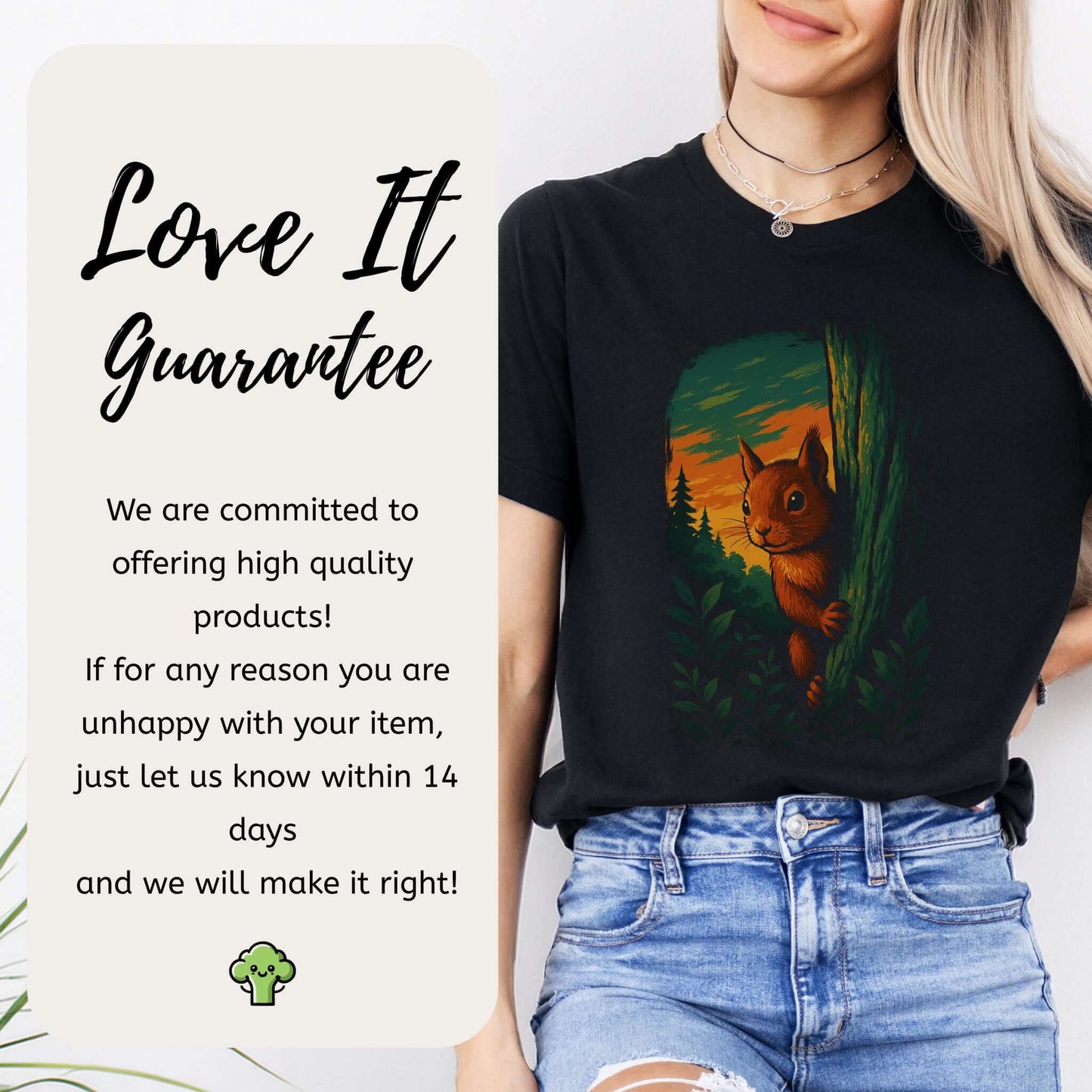 Squirrel Peeking in Forest T-Shirt – Spirit Animal of Playfulness