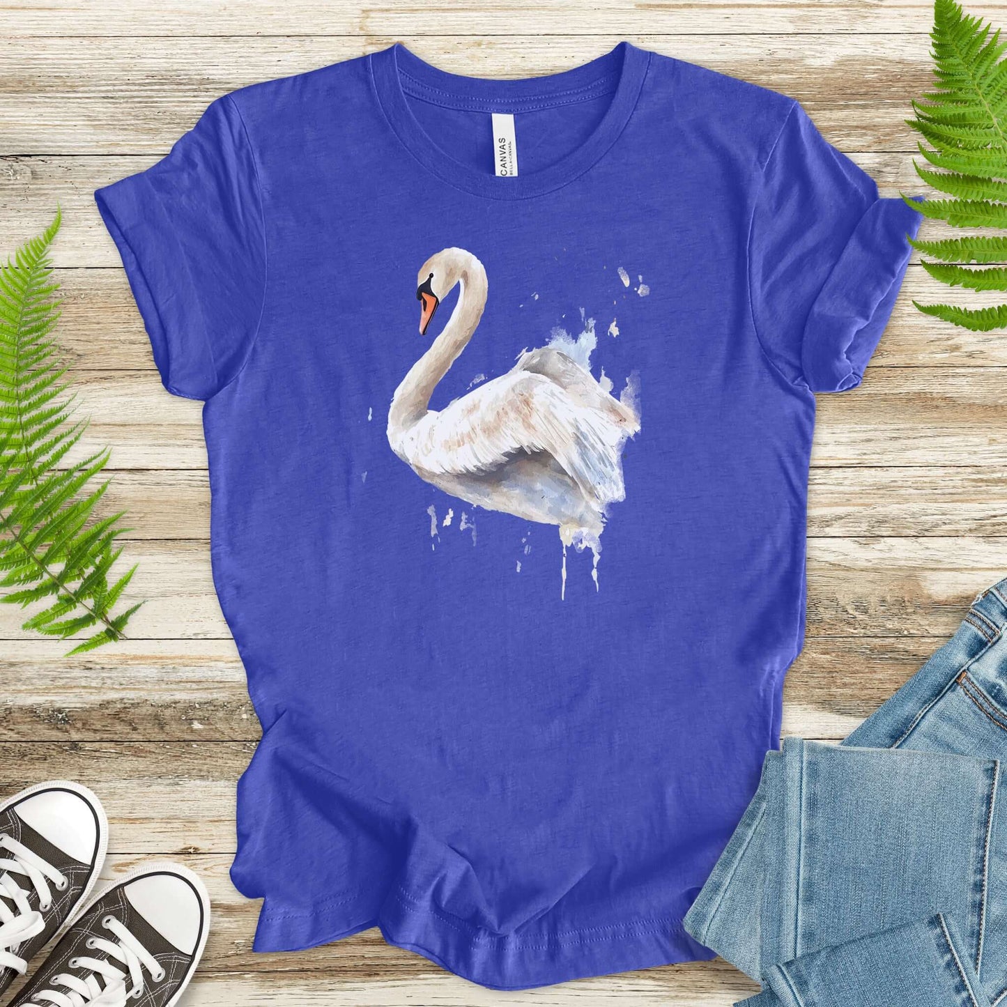Watercolor Swan T-Shirt – Elegant Bird Lover Gift Tee