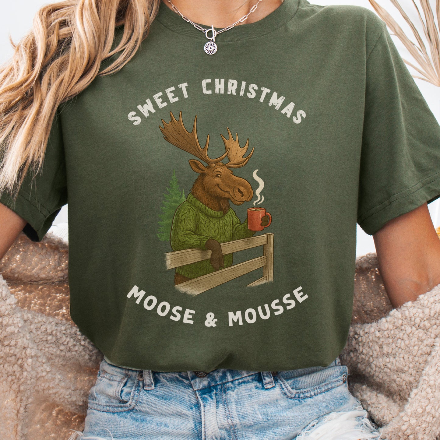 Sweet Christmas Moose T-Shirt – Funny Holiday Forest Gift Tee