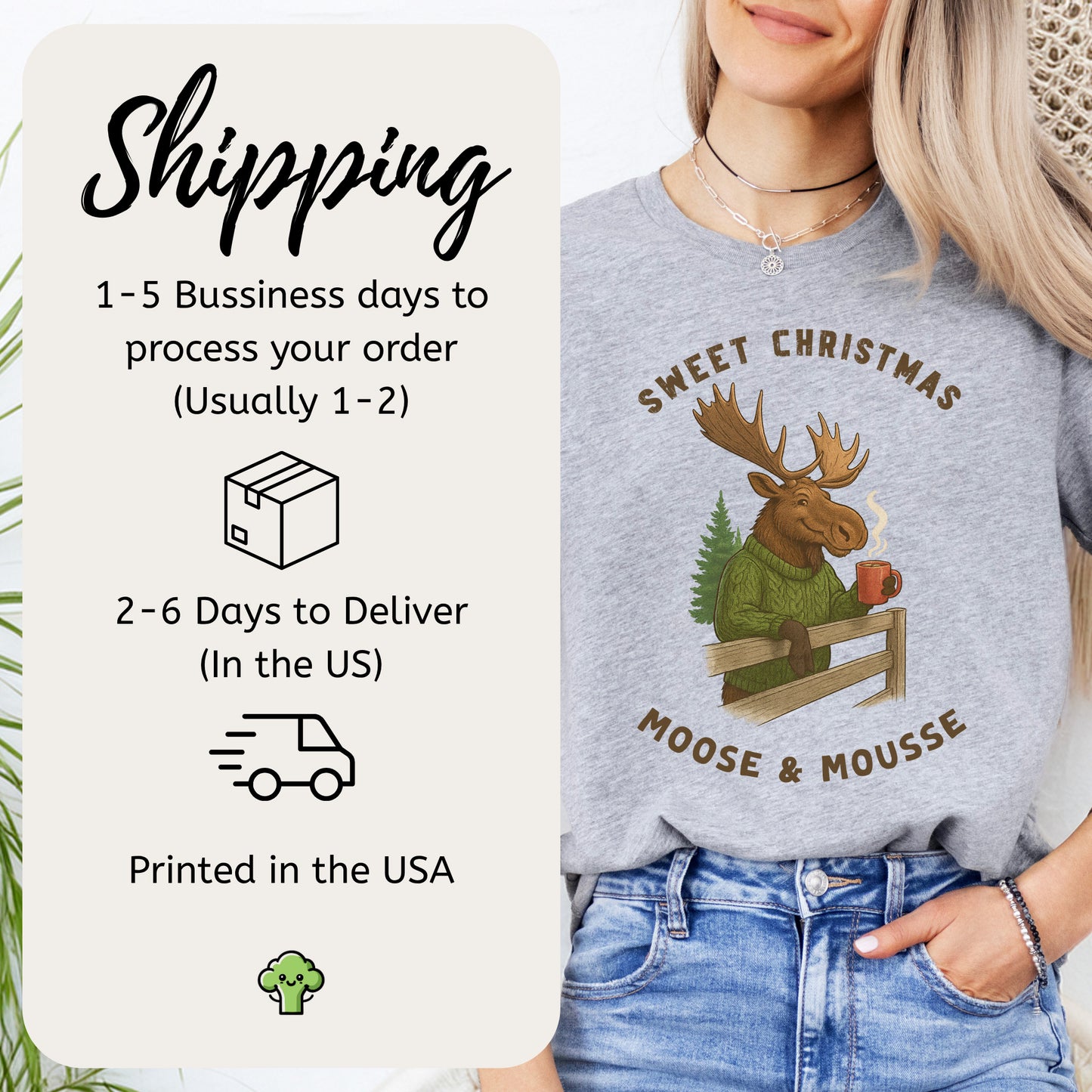 Sweet Christmas Moose T-Shirt – Funny Holiday Forest Gift Tee
