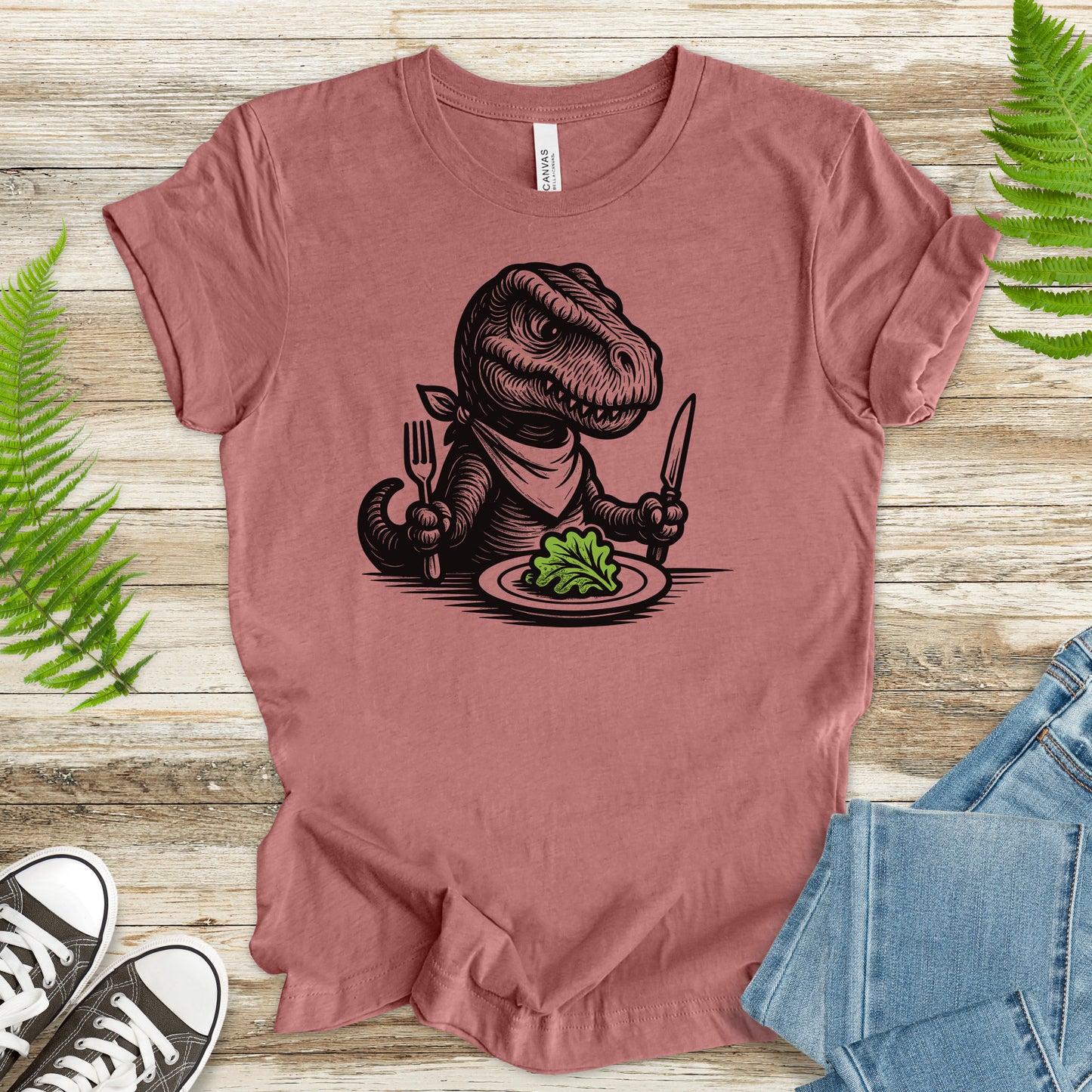 T-Rex Salad T-Shirt – Funny Dinosaur Vegan Gift Tee