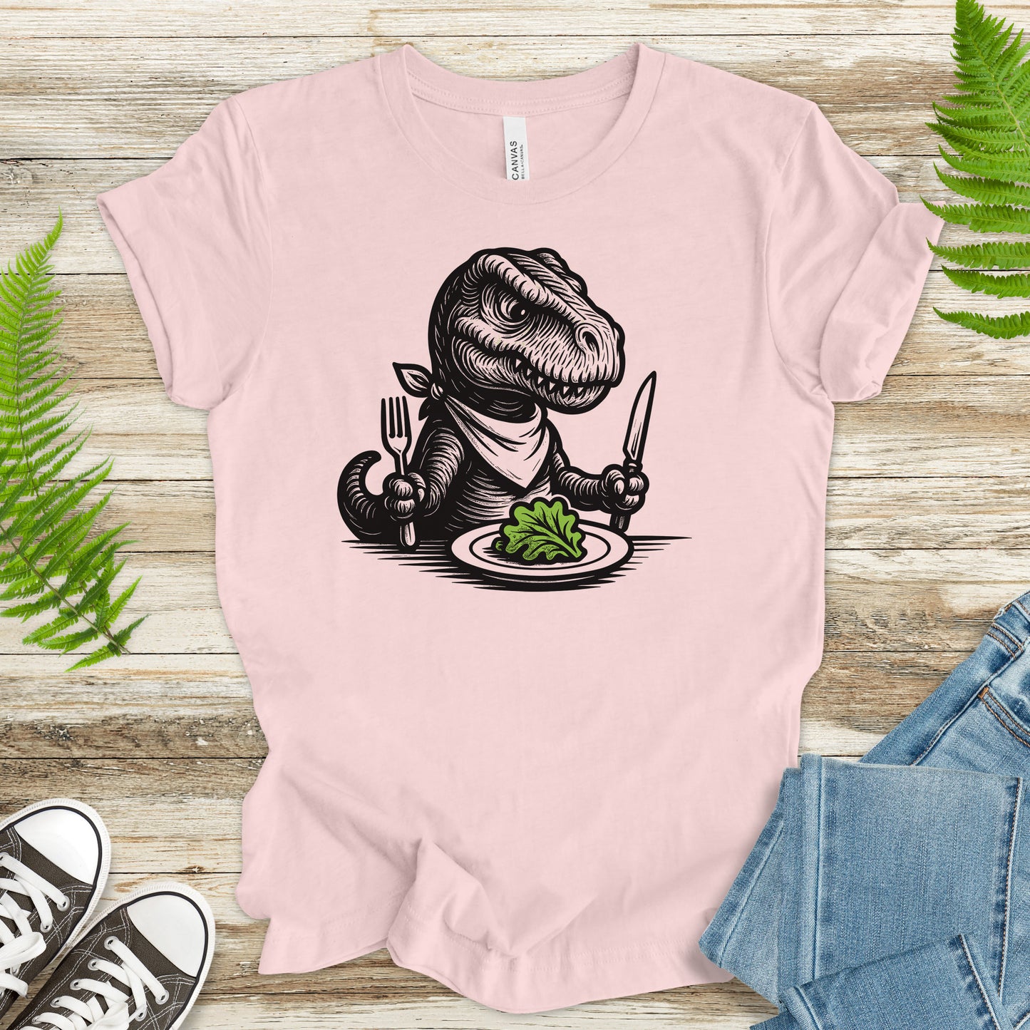 T-Rex Salad T-Shirt – Funny Dinosaur Vegan Gift Tee