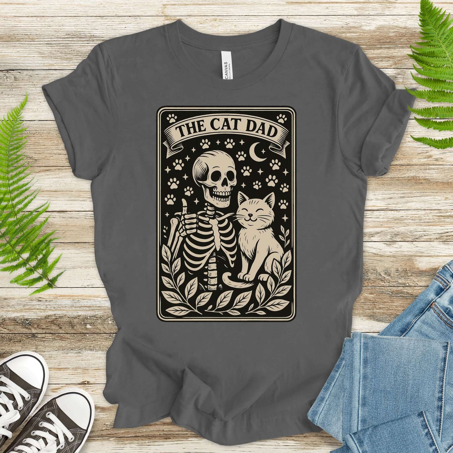 The Cat Dad Skeleton Tarot T-Shirt