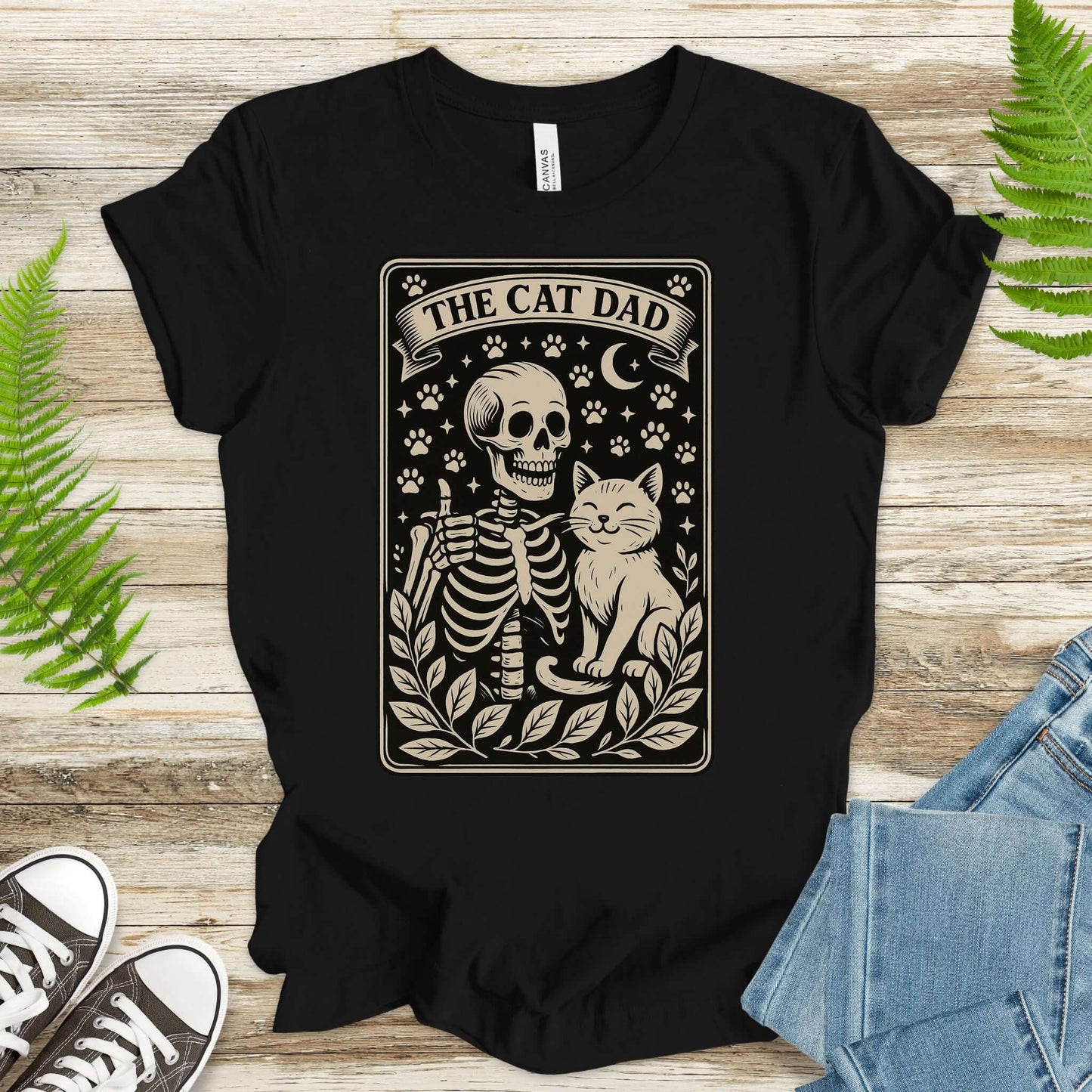 The Cat Dad Skeleton Tarot T-Shirt