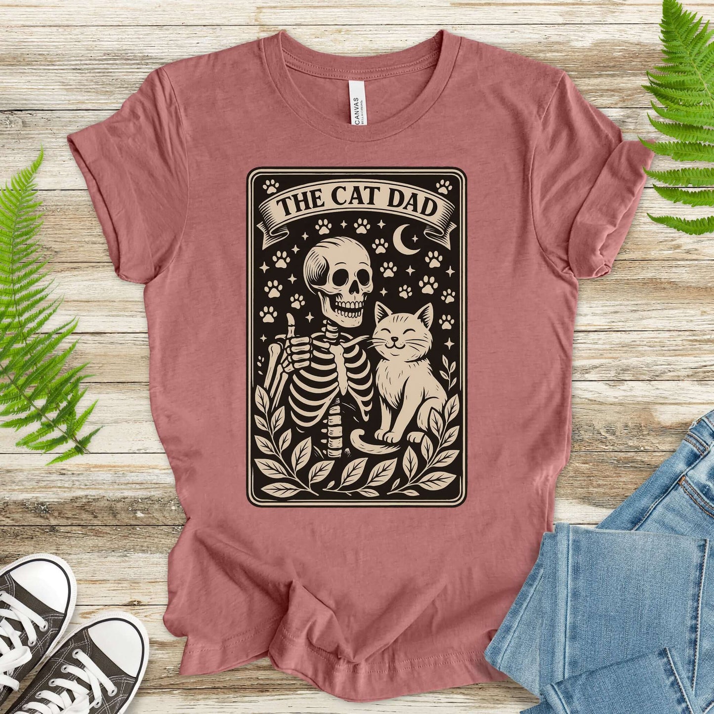 The Cat Dad Skeleton Tarot T-Shirt