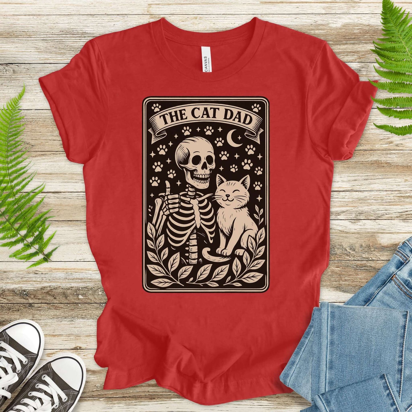 The Cat Dad Skeleton Tarot T-Shirt
