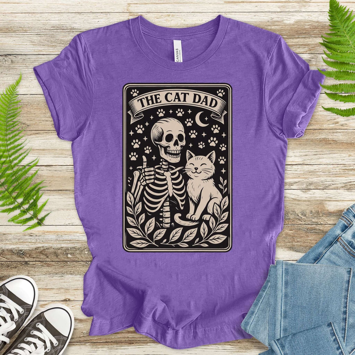 The Cat Dad Skeleton Tarot T-Shirt