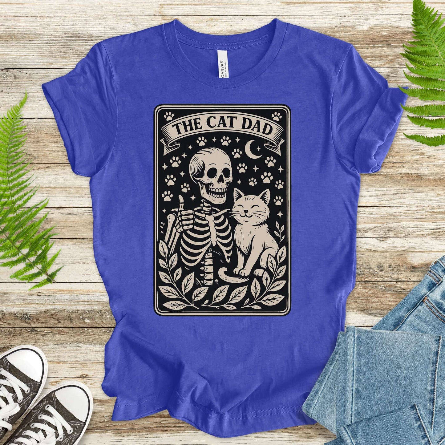 The Cat Dad Skeleton Tarot T-Shirt