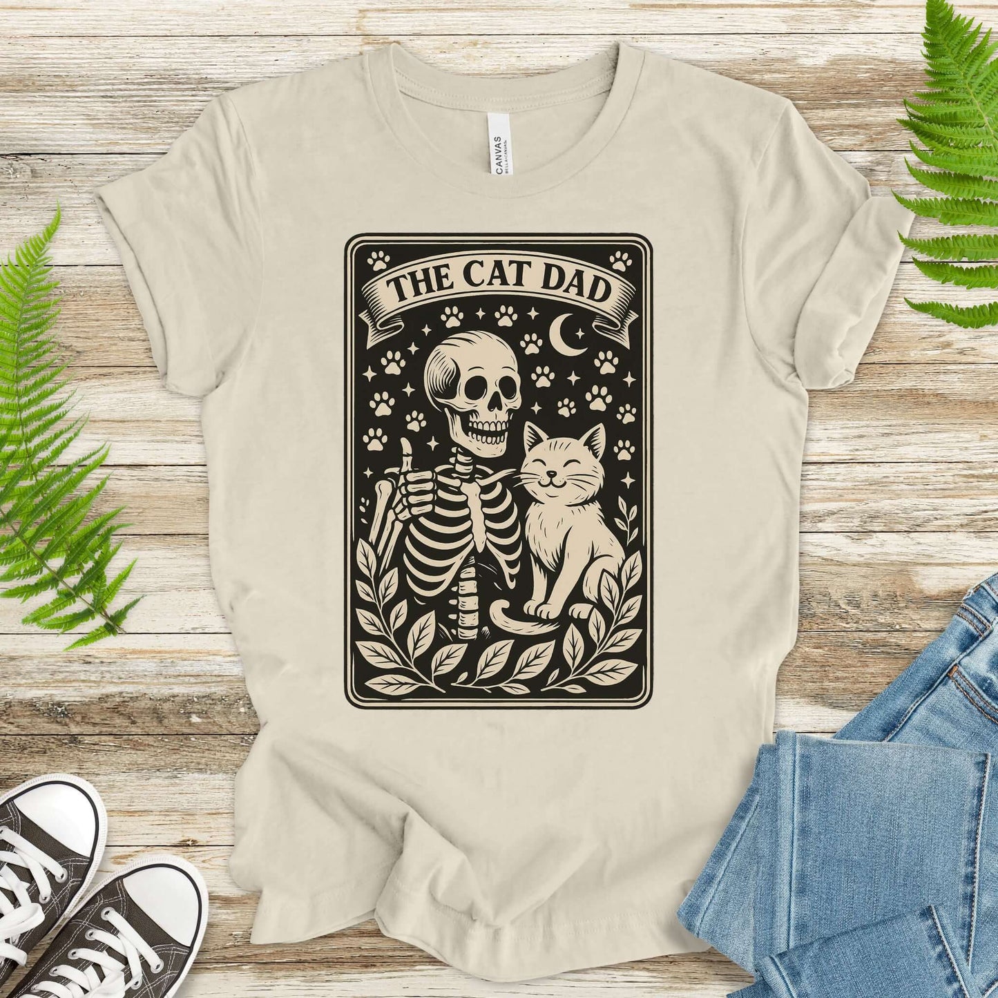 The Cat Dad Skeleton Tarot T-Shirt