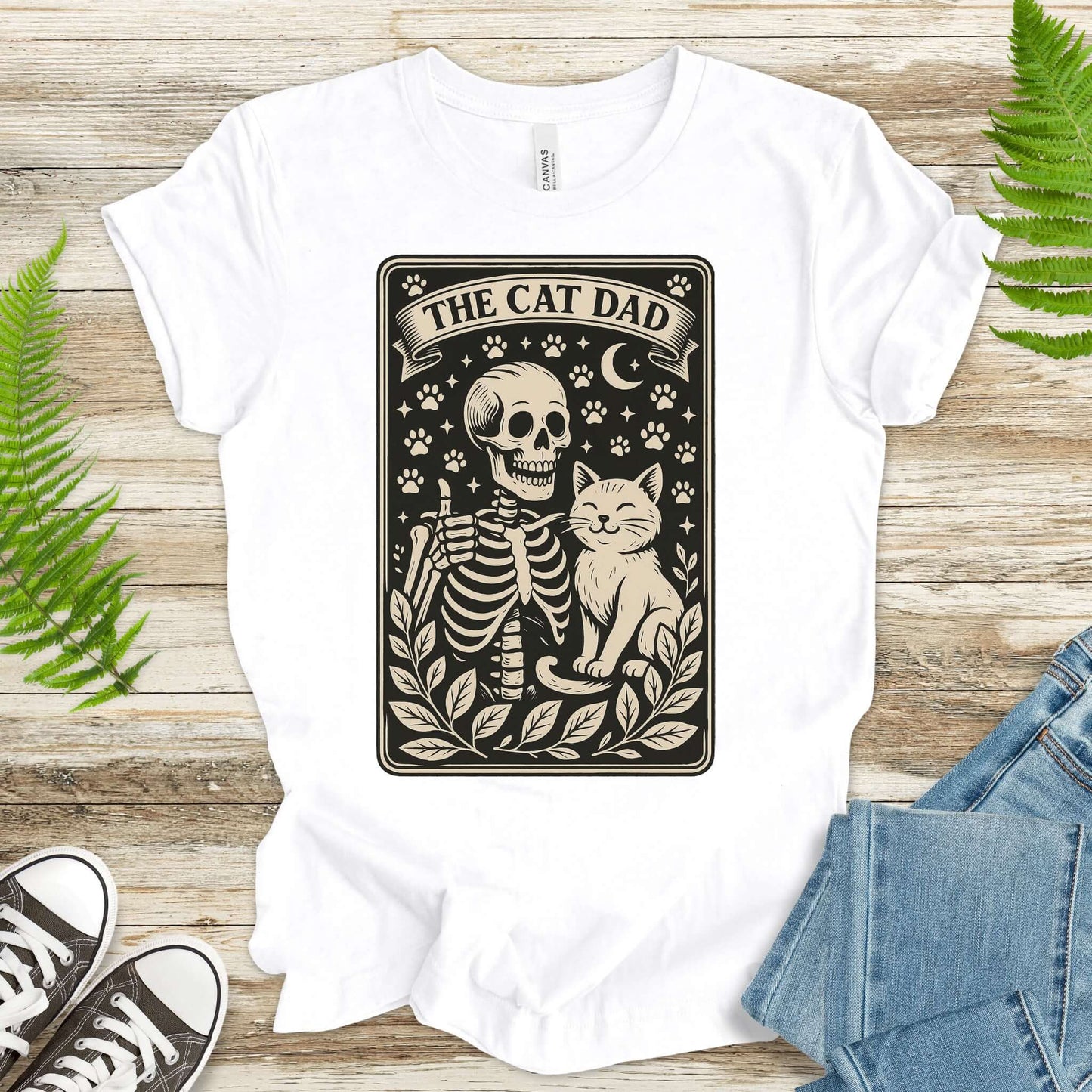 The Cat Dad Skeleton Tarot T-Shirt