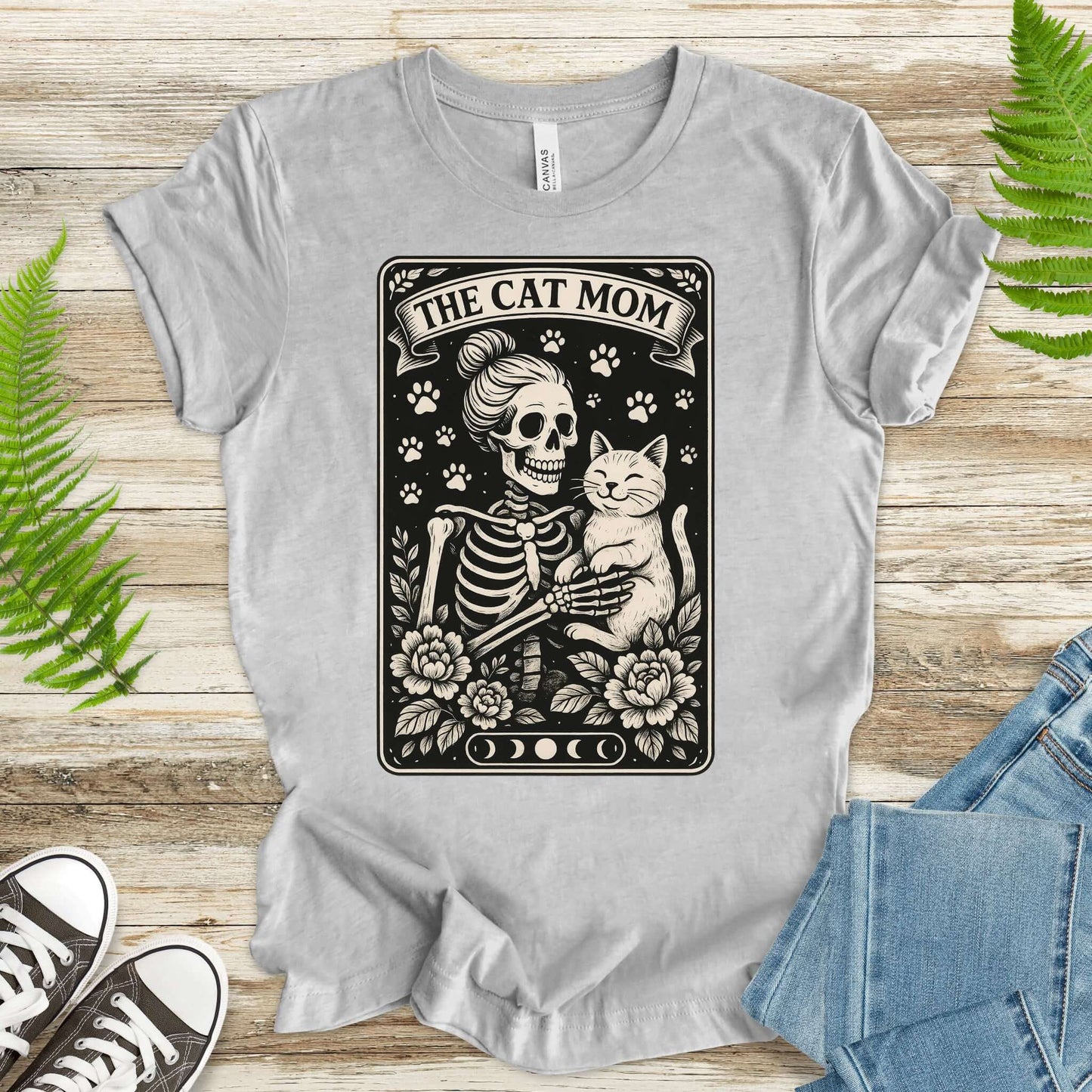 The Cat Mom Skeleton Tarot T-Shirt