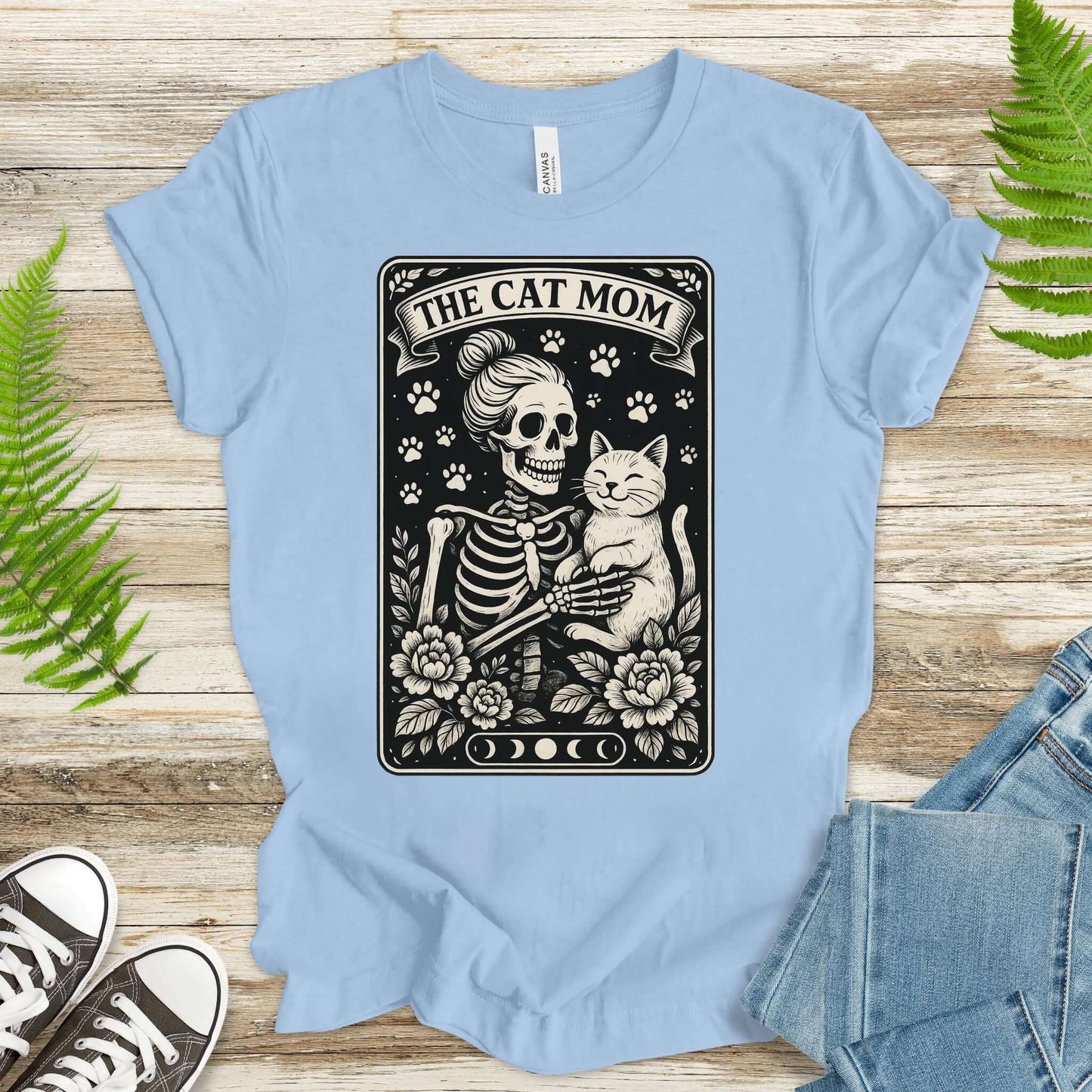 The Cat Mom Skeleton Tarot T-Shirt