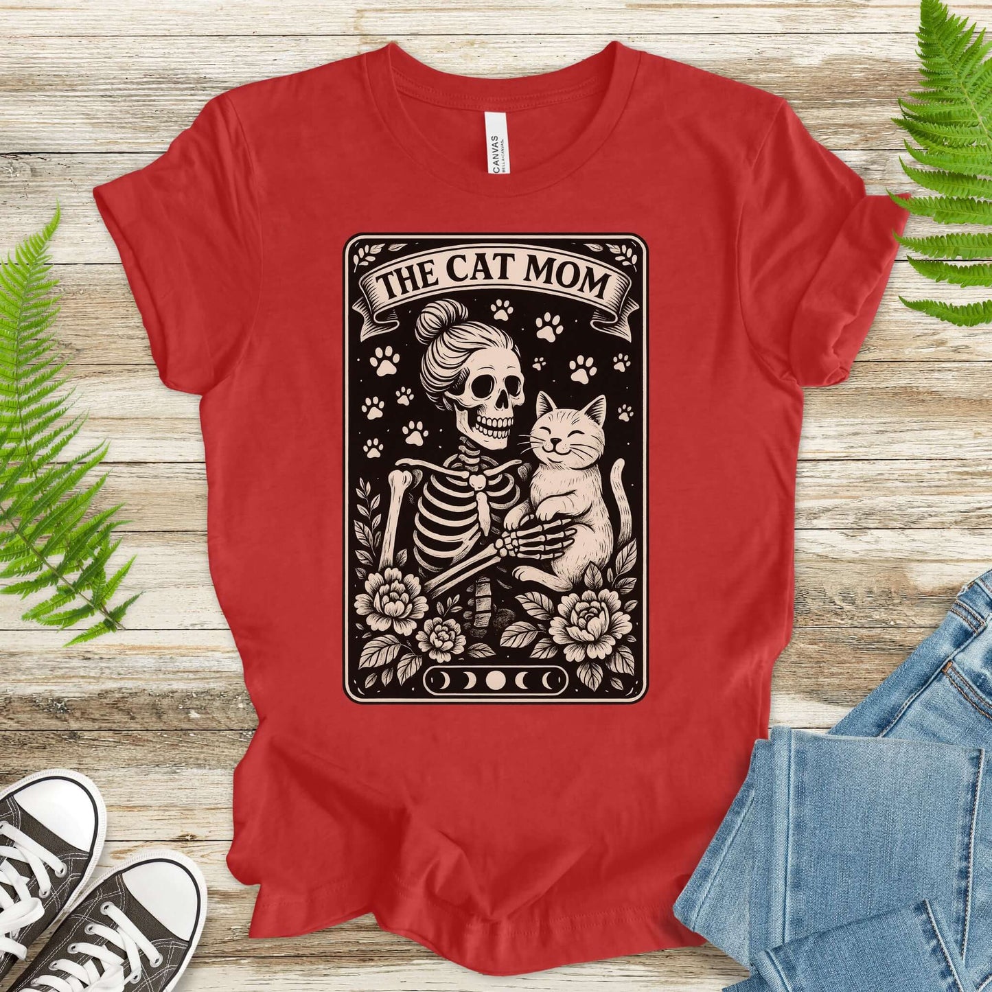 The Cat Mom Skeleton Tarot T-Shirt